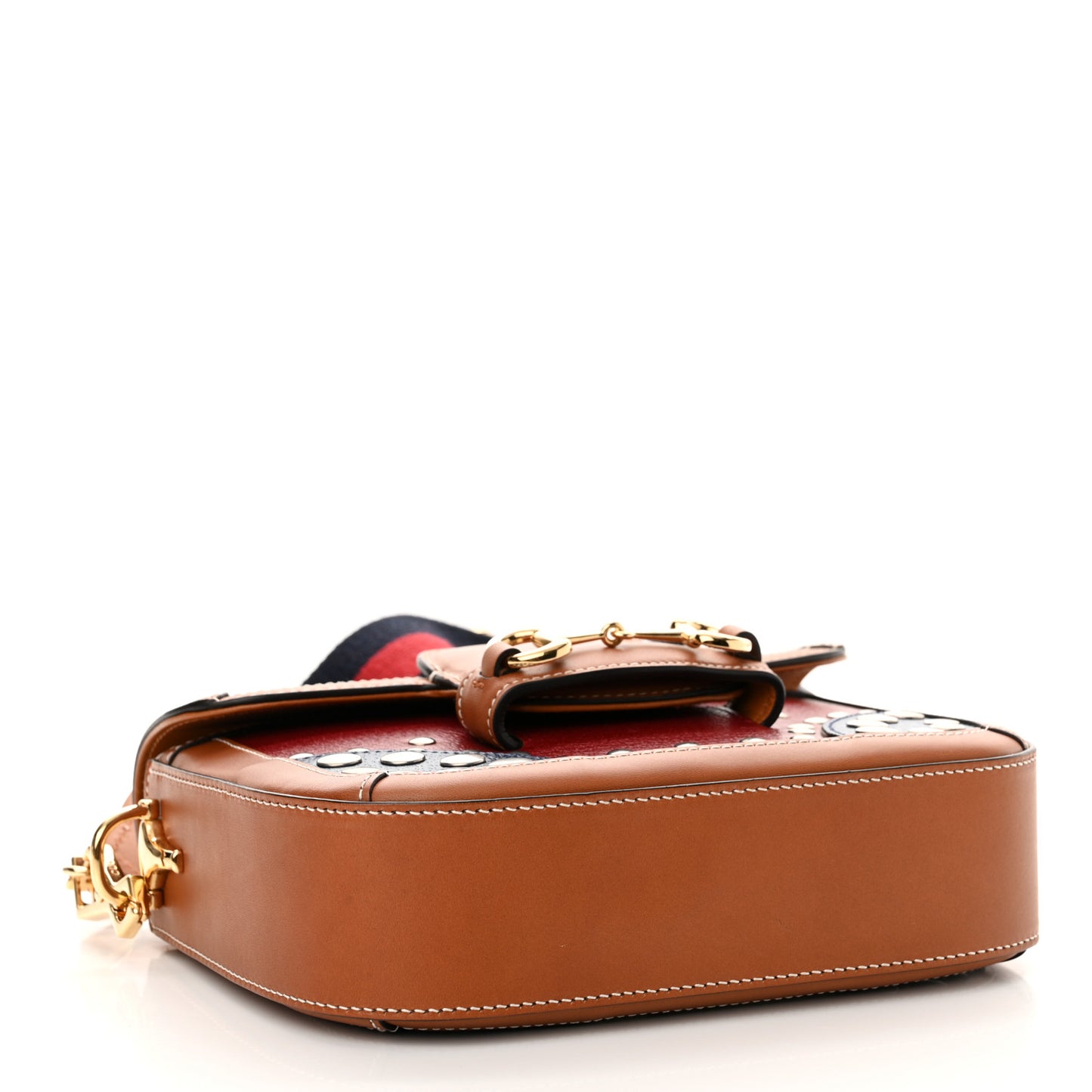 Snakeskin Studded Web Mini Horsebit 1955 Shoulder Bag Multicolor