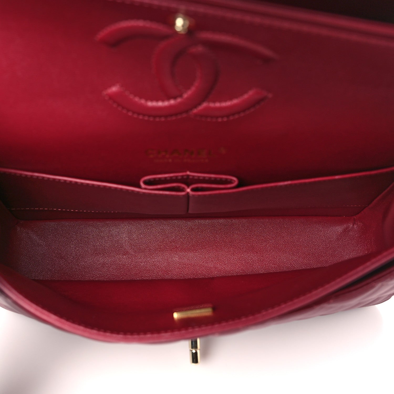 Chanel Lambskin Quilted Medium Double Flap Burgundy 5 of 11