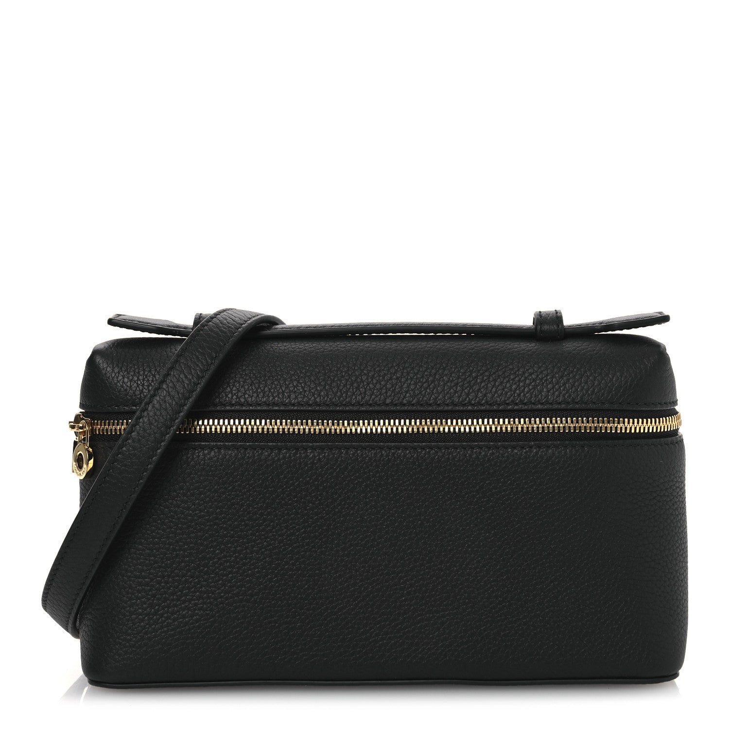 りーこ Loro Piana Grained Calfskin L19 Extra Pocket Pouch Black 1754526