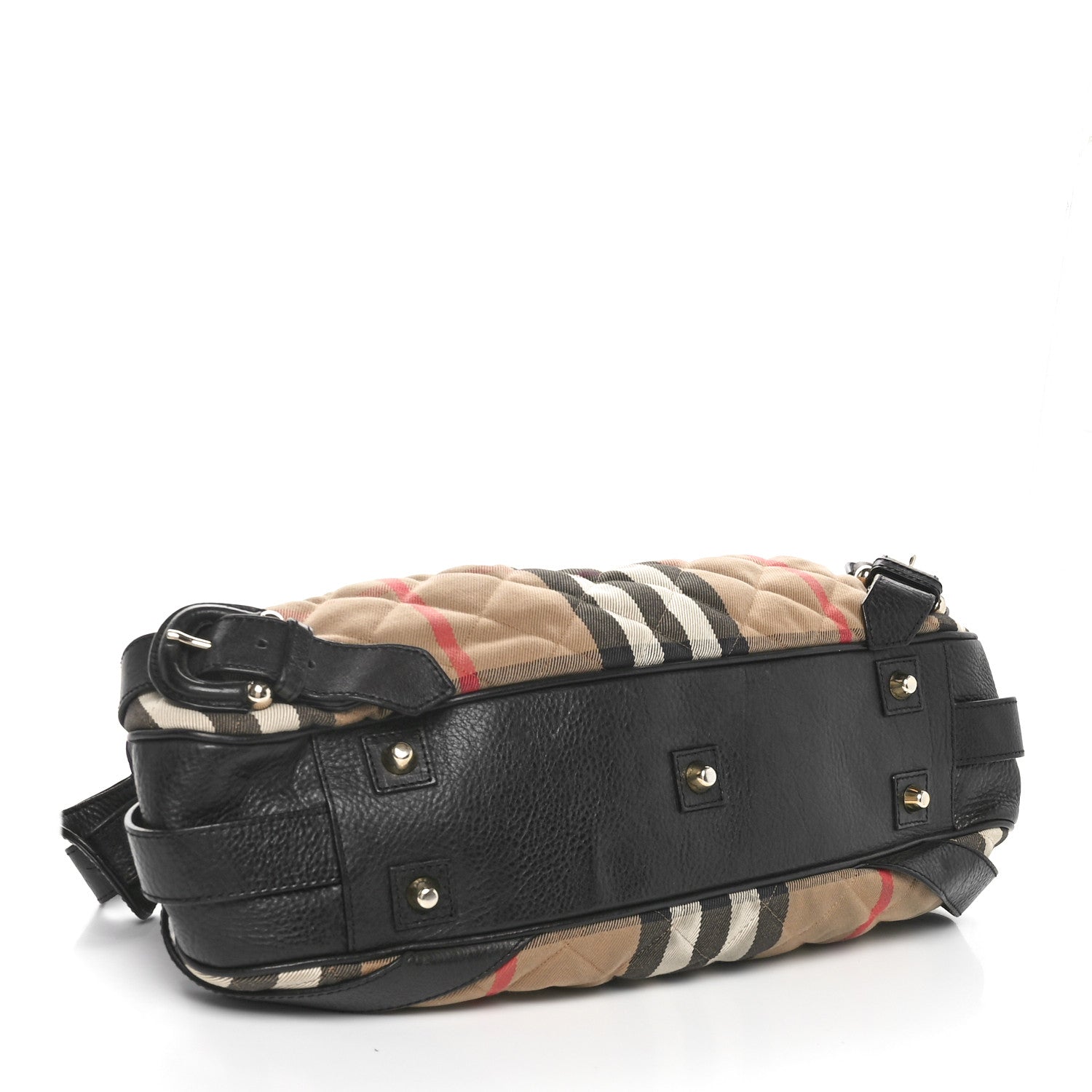 Burberry Grainy Calfskin House Check Margaret Bag Black 4 of 11