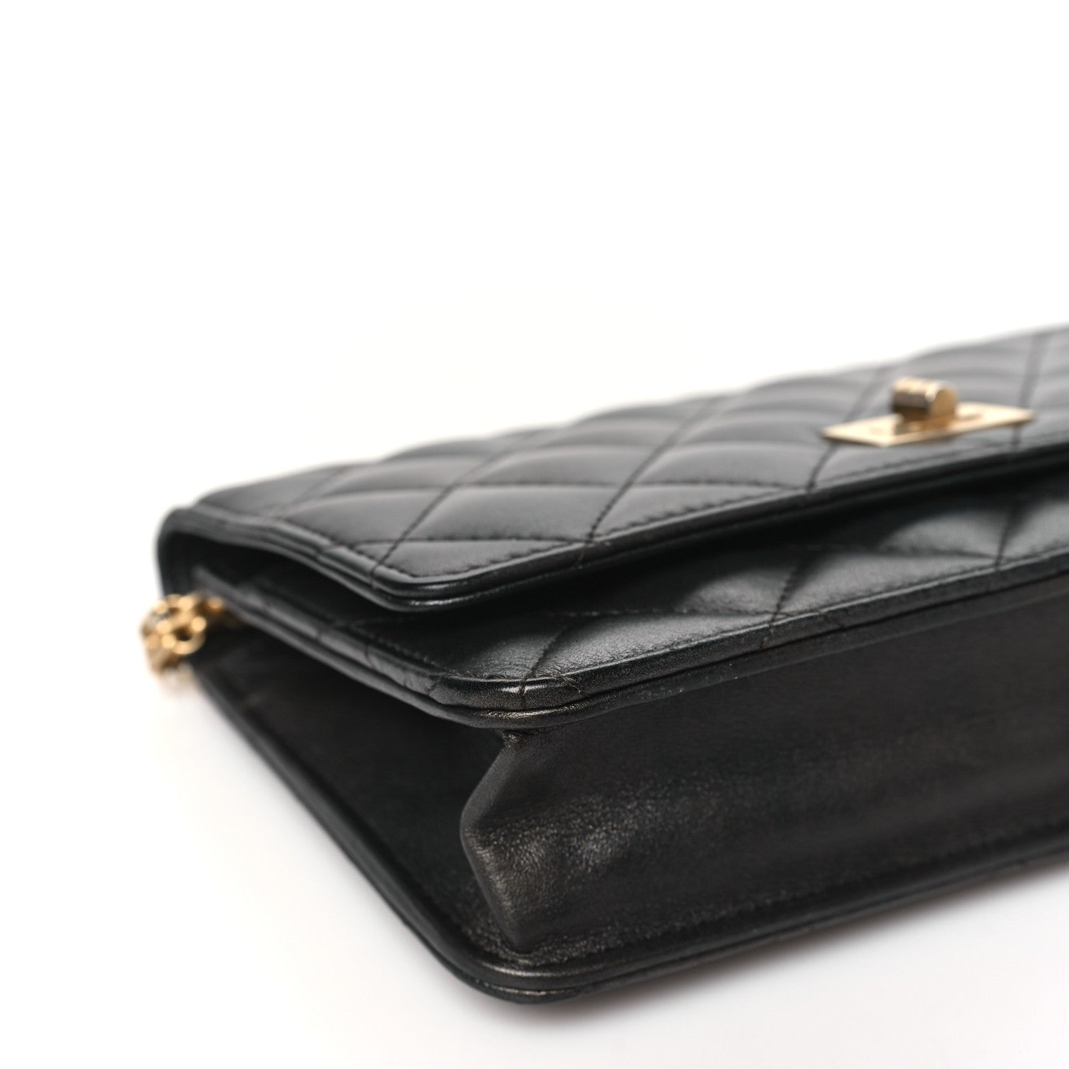 Chanel Metallic Calfskin Quilted 2.55 Reissue Wallet On Chain WOC Grey 9 of 10