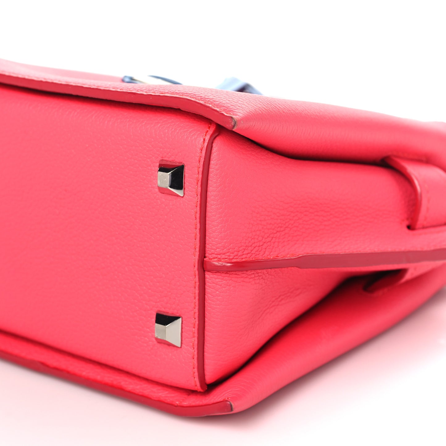 Grained Calfskin Mini Milla Tote Hot Pink Blue