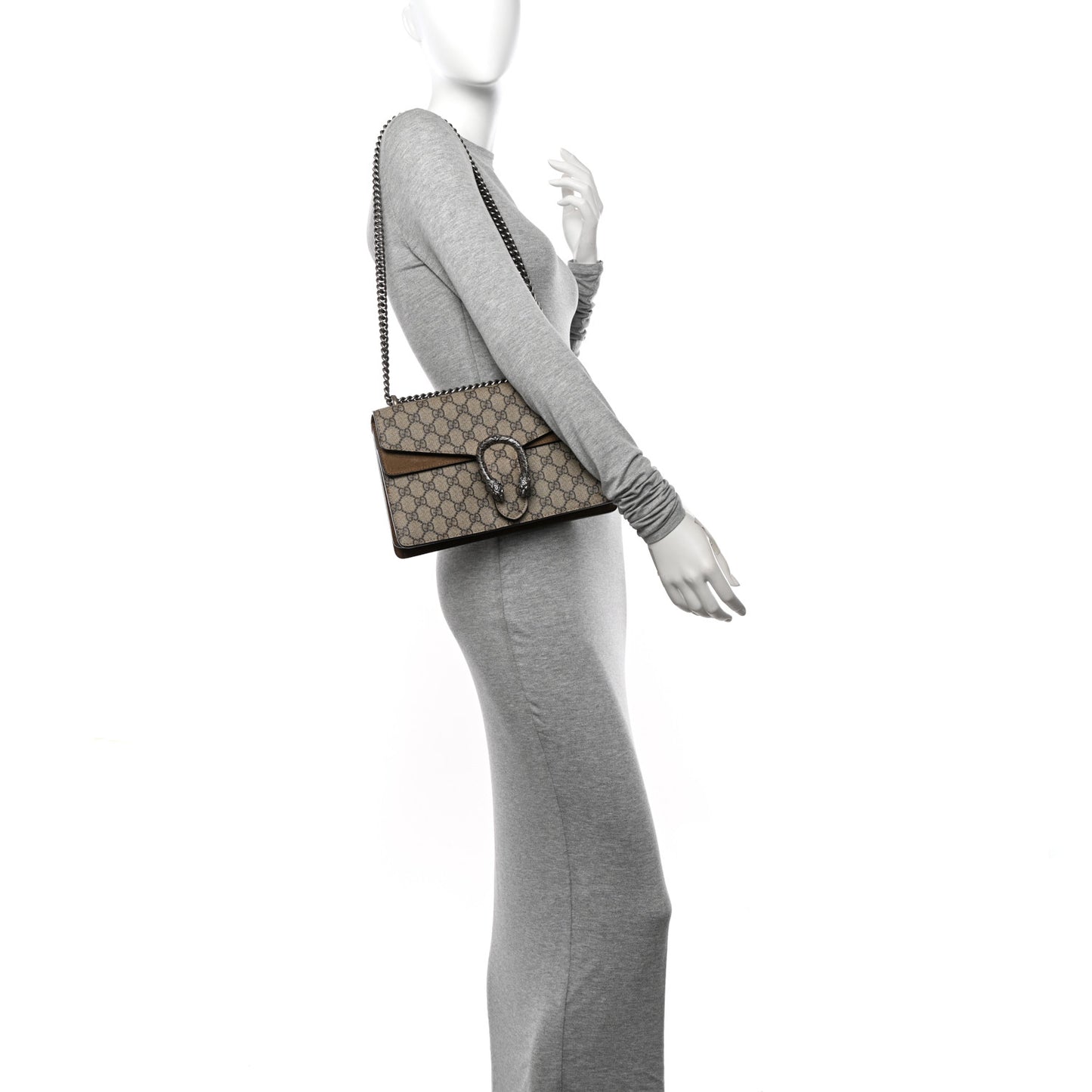 GG Supreme Monogram Small Dionysus Shoulder Bag Taupe