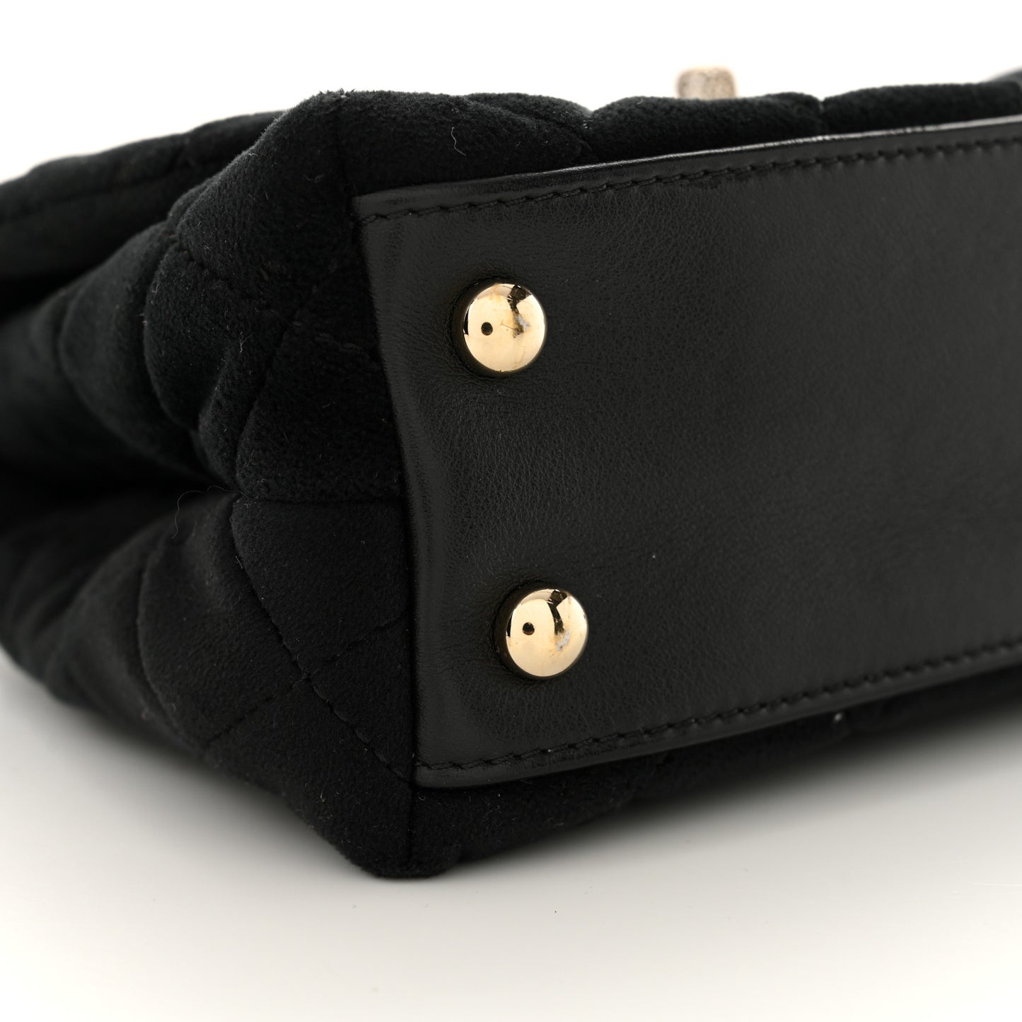 Velvet Crystal Quilted Extra Mini Coco Handle Flap Black