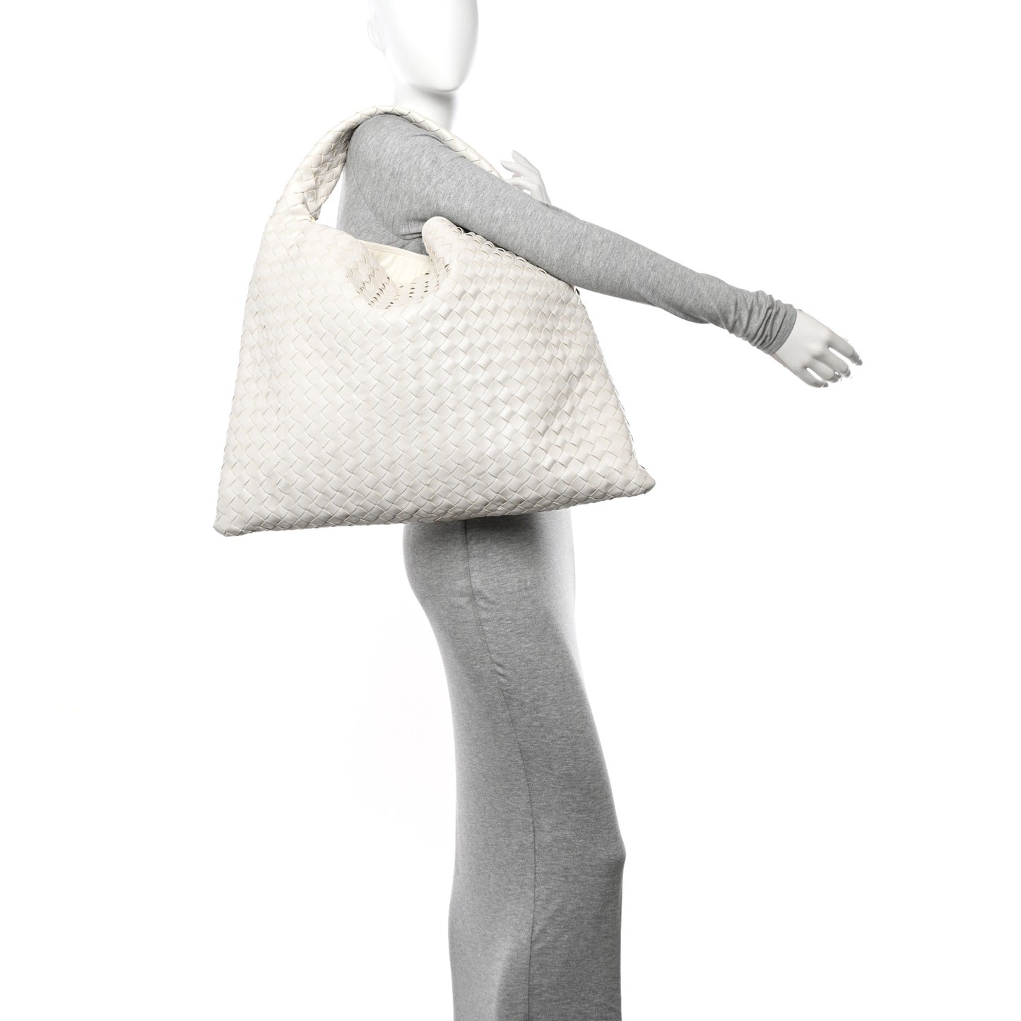 Calfskin Intrecciato Large Hop White