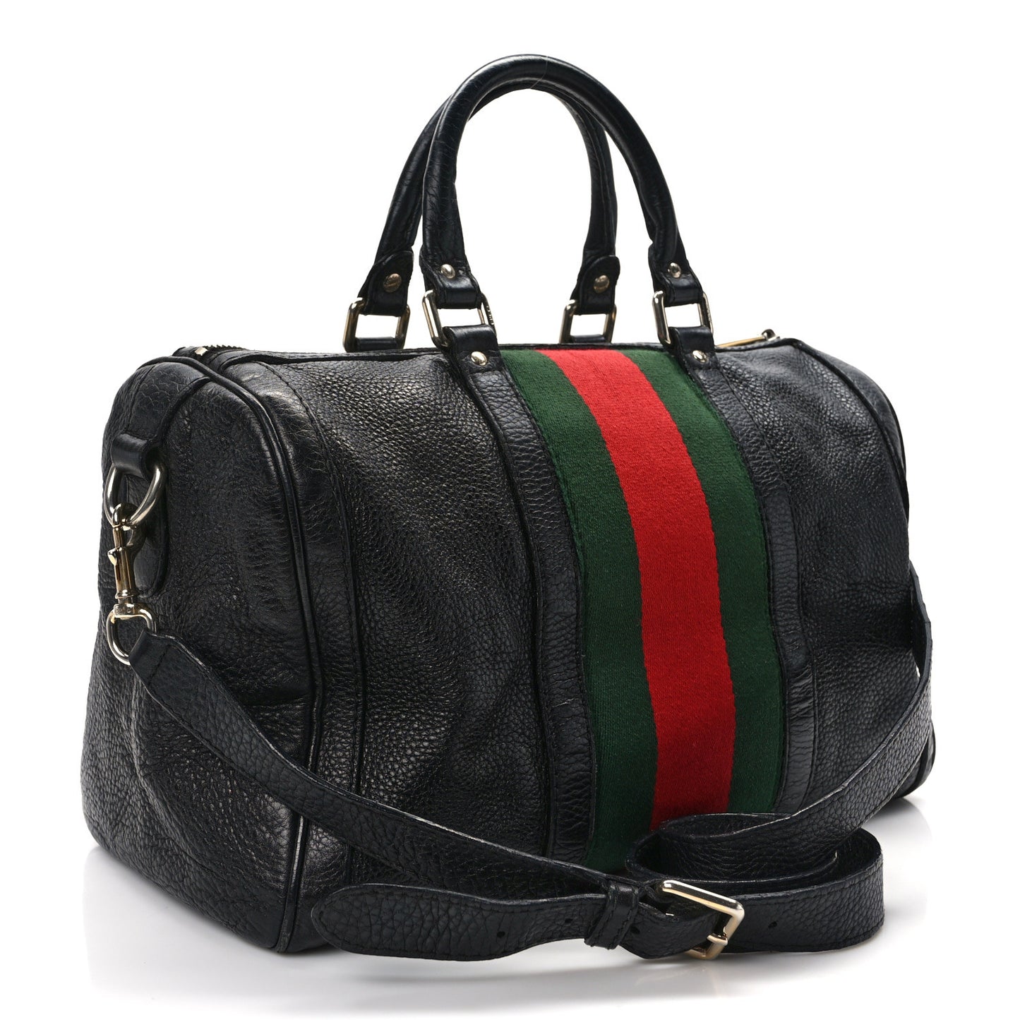 Calfskin Vintage Web Medium Boston Black