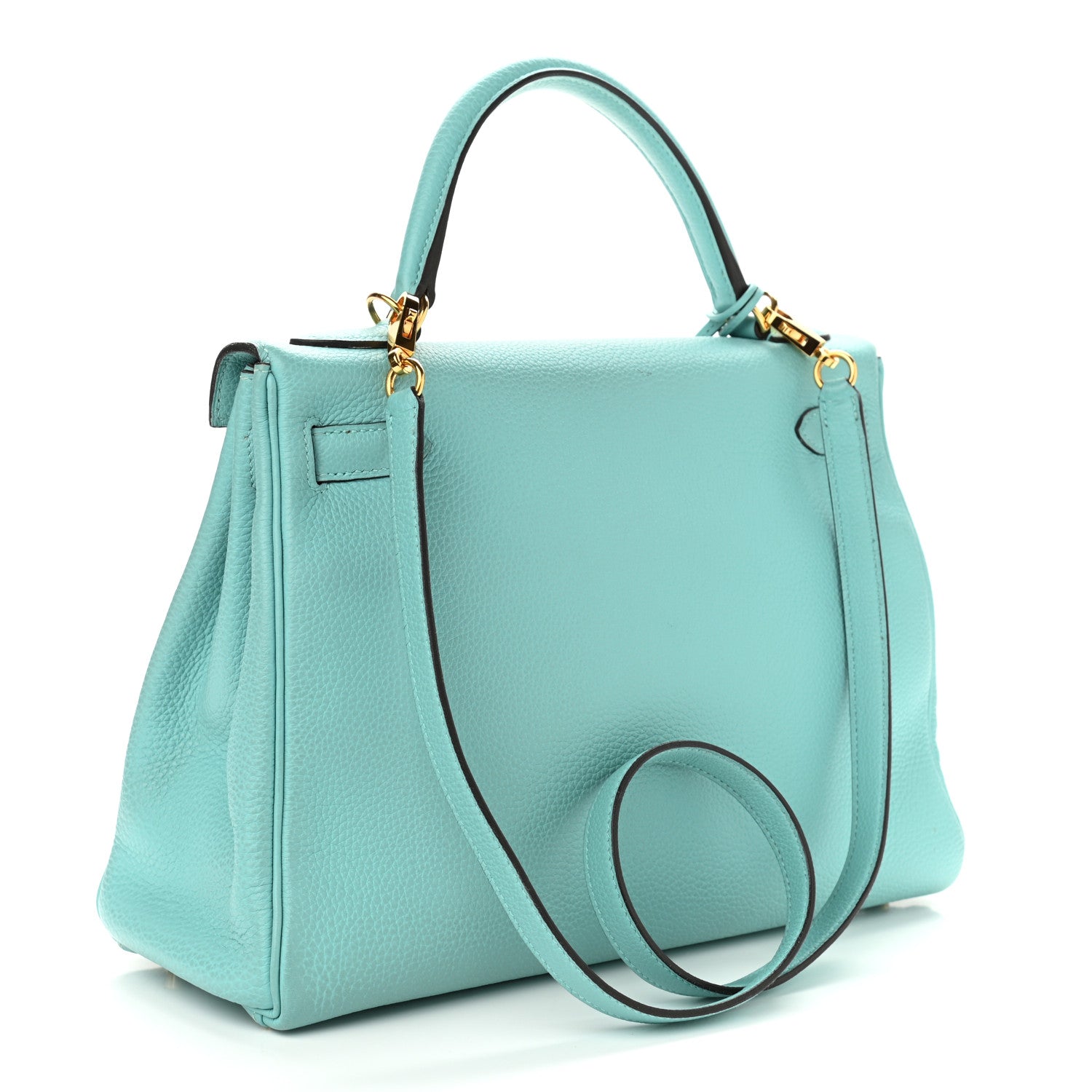 Hermes Togo Kelly Retourne 32 Bleu Atoll 3 of 17