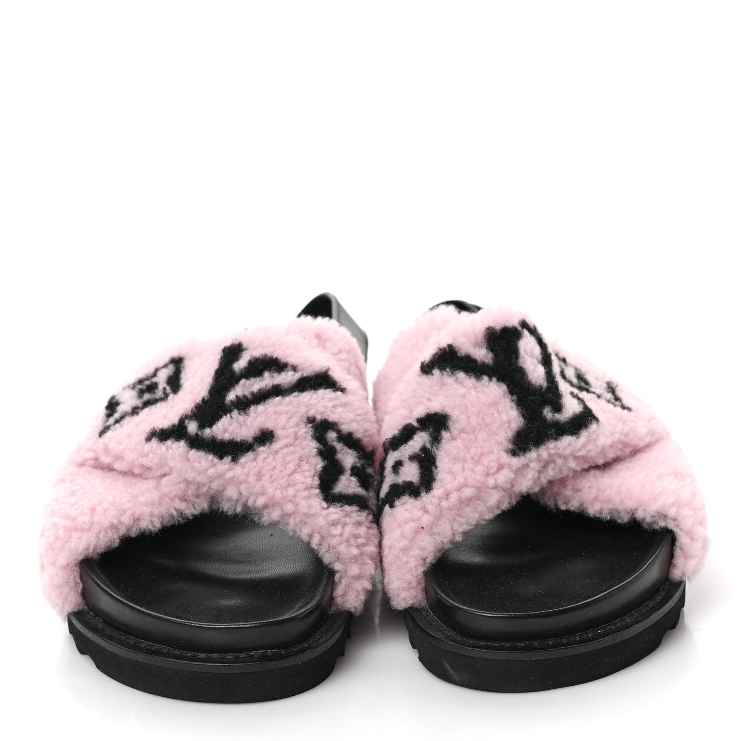 Shearling Calfskin Paseo Flat Comfort Sandal 37 Pink