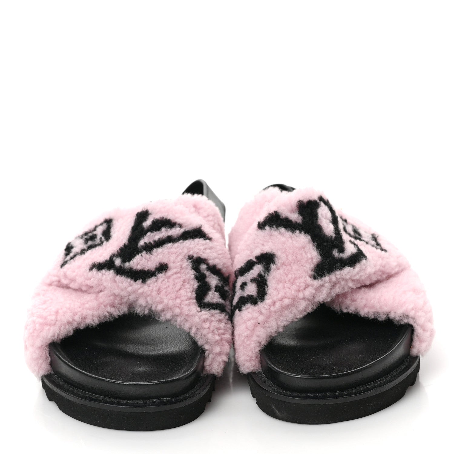 Louis Vuitton Shearling Calfskin Paseo Flat Comfort Sandal 37 Pink 2 of 8
