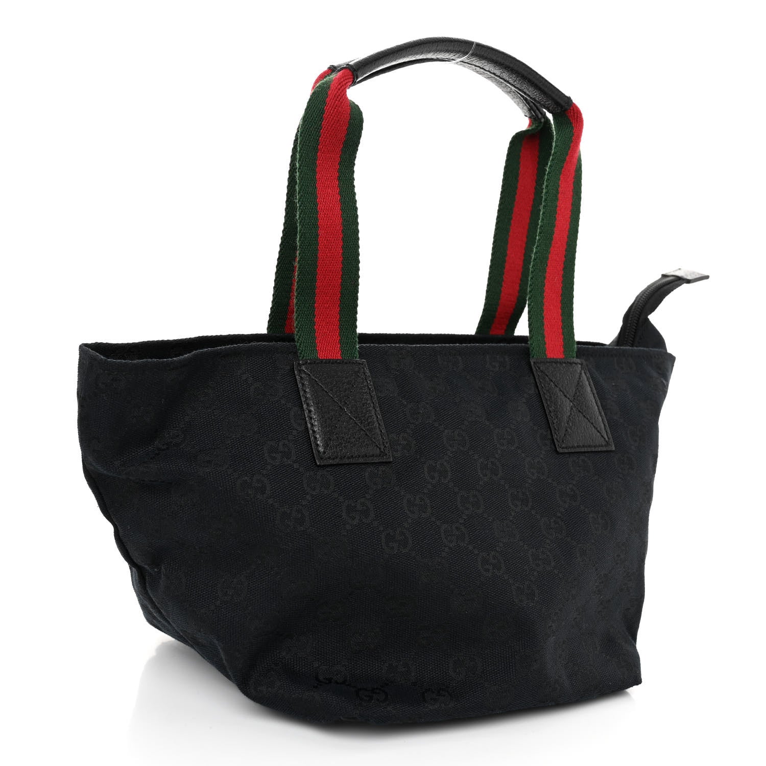Gucci GG Monogram Small Web Handle Bucket Tote Black 3 of 10