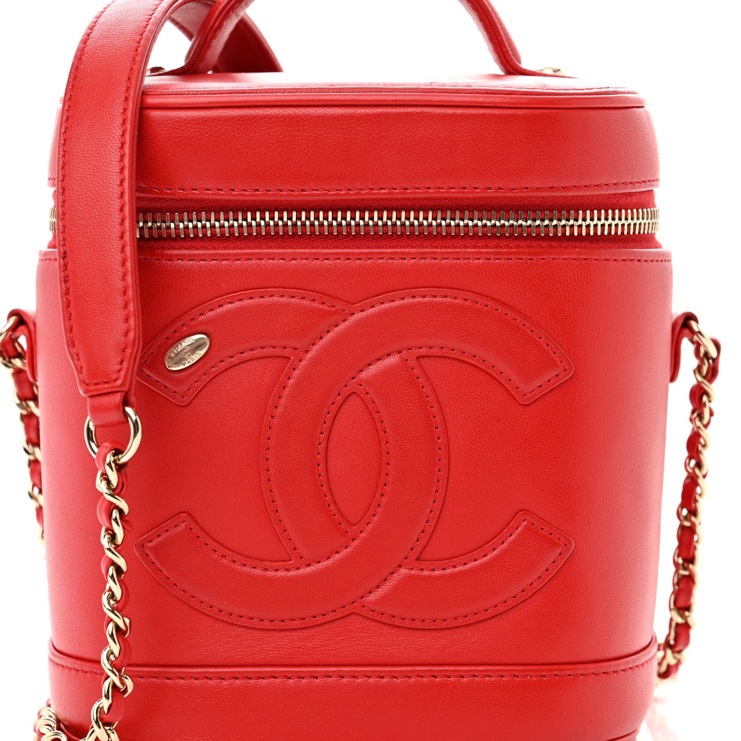 Lambskin Timeless Vanity Cosmetic Case Red