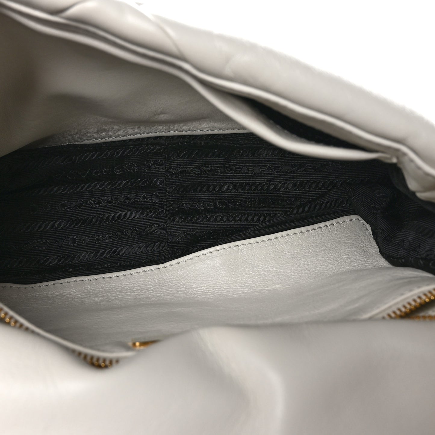 Nappa Triangle Quilted Medium Patchwork System Flap Bag White