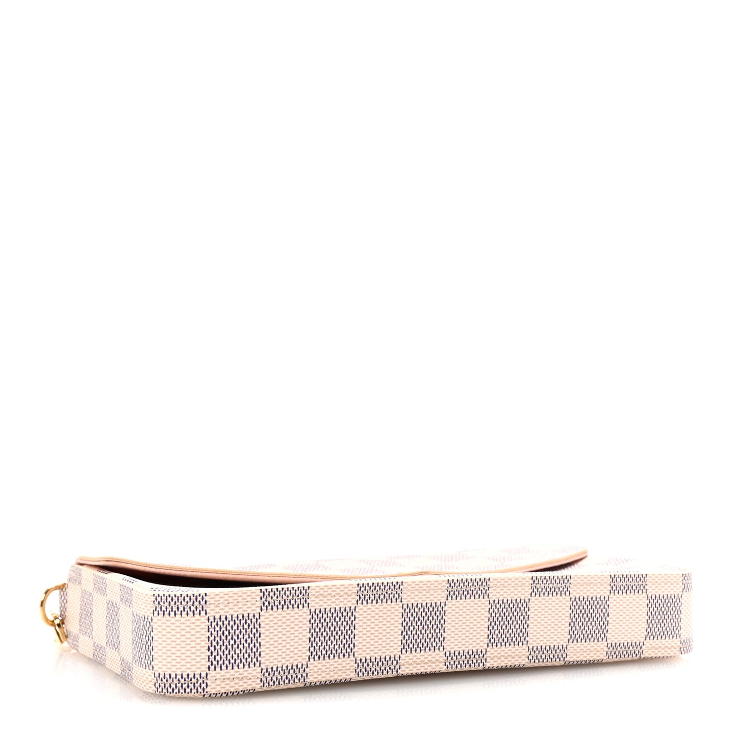 Damier Azur Pochette Felicie Chain Wallet Rose Ballerine