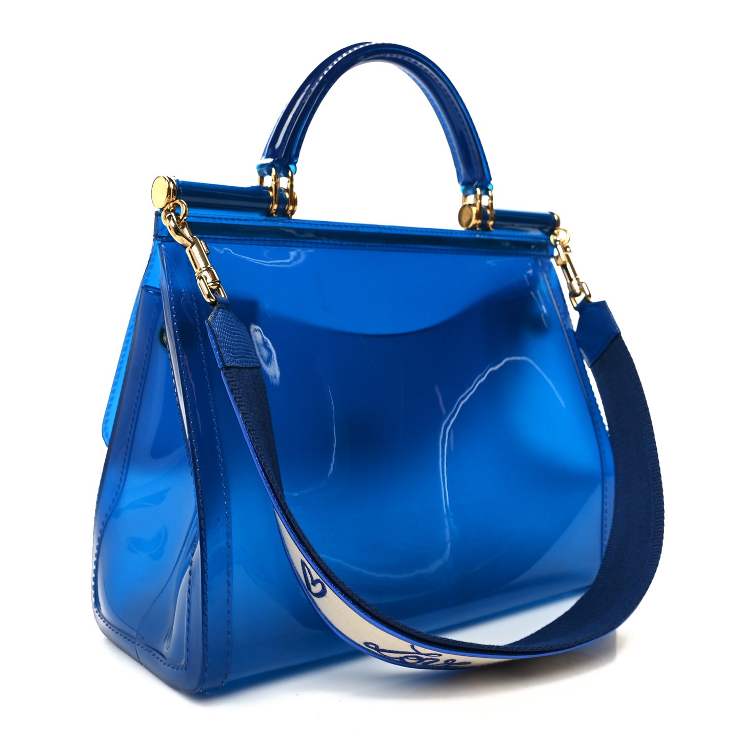 Rubber Semi-Transparent Miss Sicily Satchel Blue