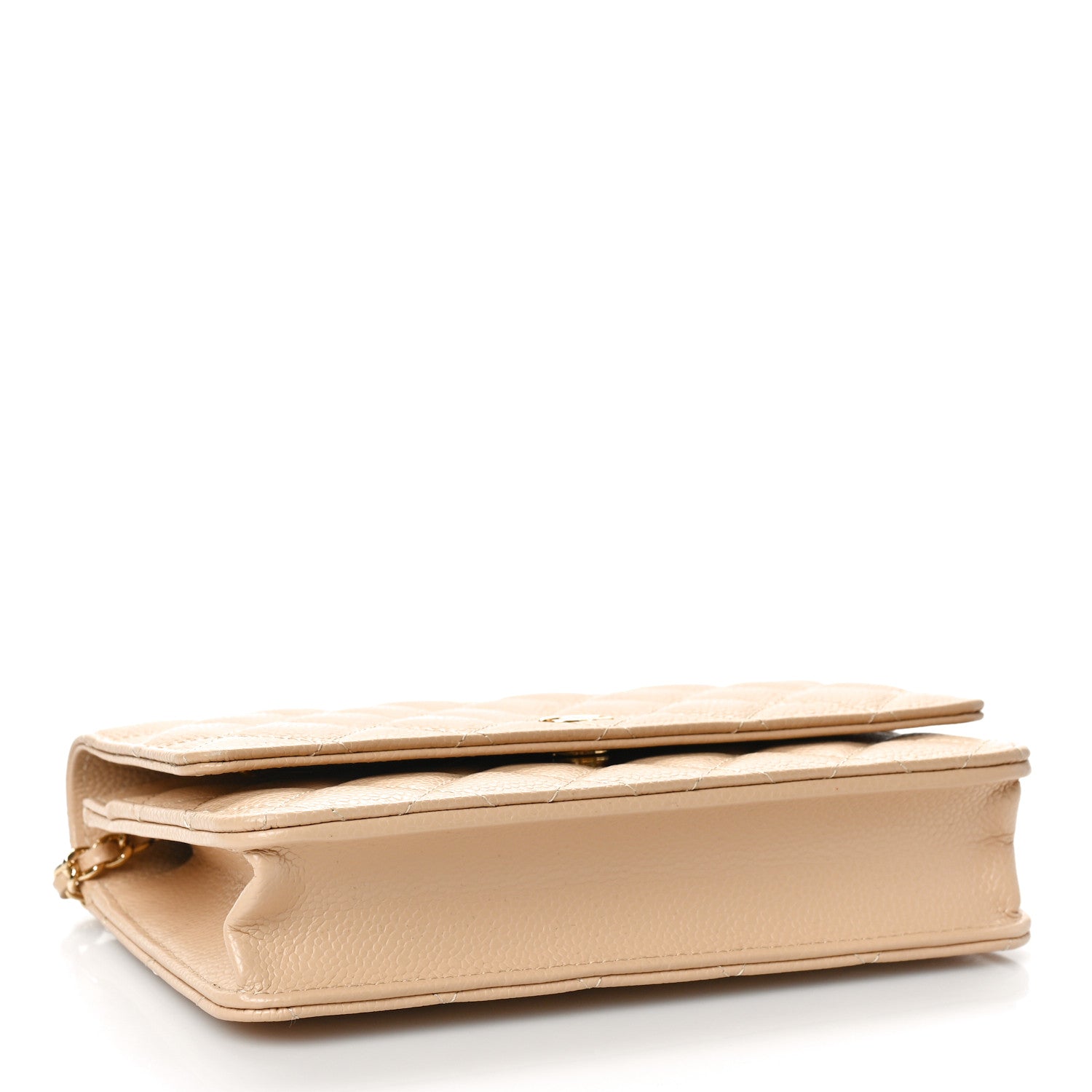 Chanel Caviar Quilted Wallet On Chain WOC Light Beige 4 of 10
