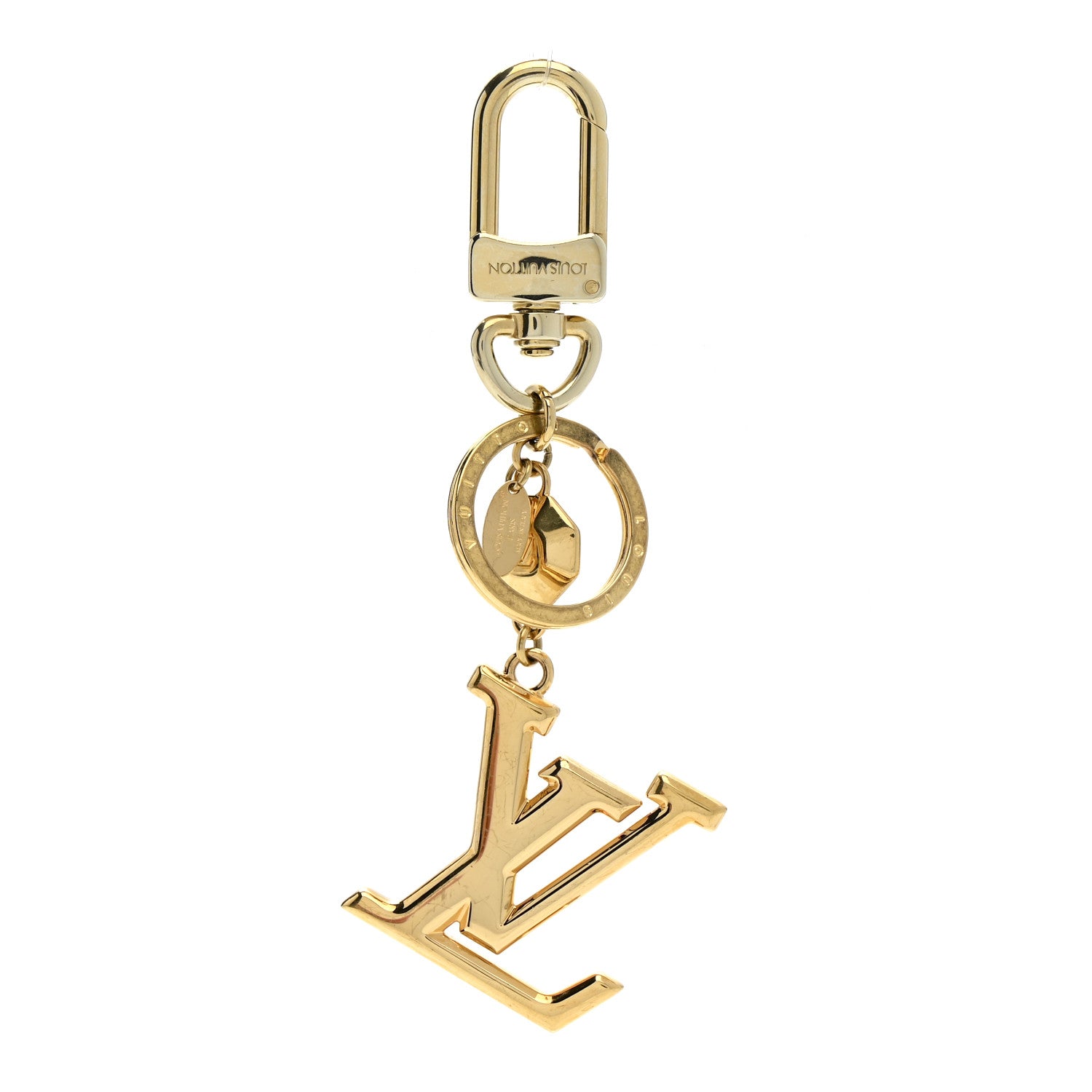 Louis Vuitton ゴールド LVロゴ キーホルダー Louis Vuitton LV Facettes Bag Charm Key Holder Gold 1801777