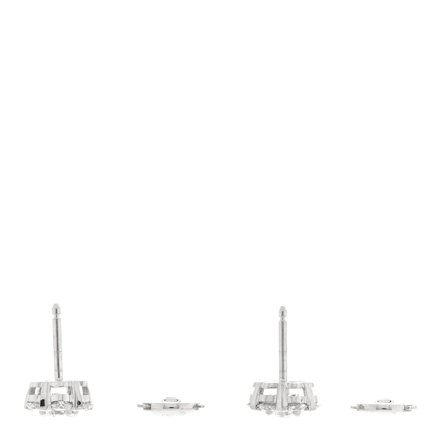 18K White Gold Diamond Fleurette Earrings