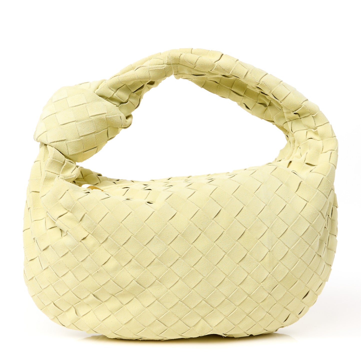 Suede Calfskin Intrecciato Teen Jodie Hobo Lemon Wash