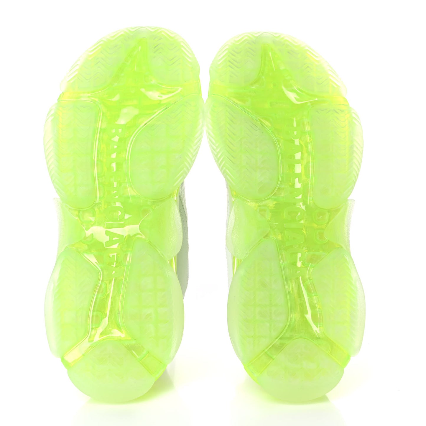 Fabric Mesh Clear Sole Fluo Womens Triple S Sneakers 41 White Fluo Yellow