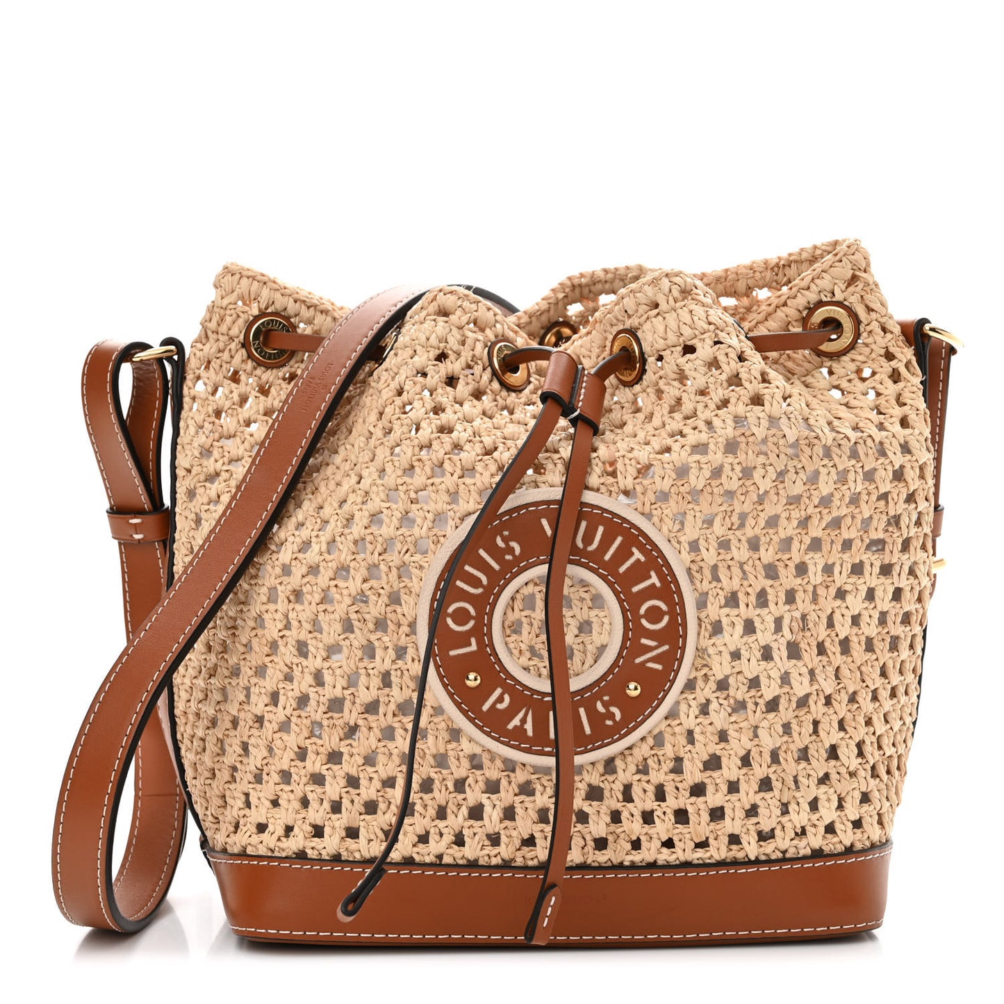 Raffia Calfskin Noe BB Natural Tan
