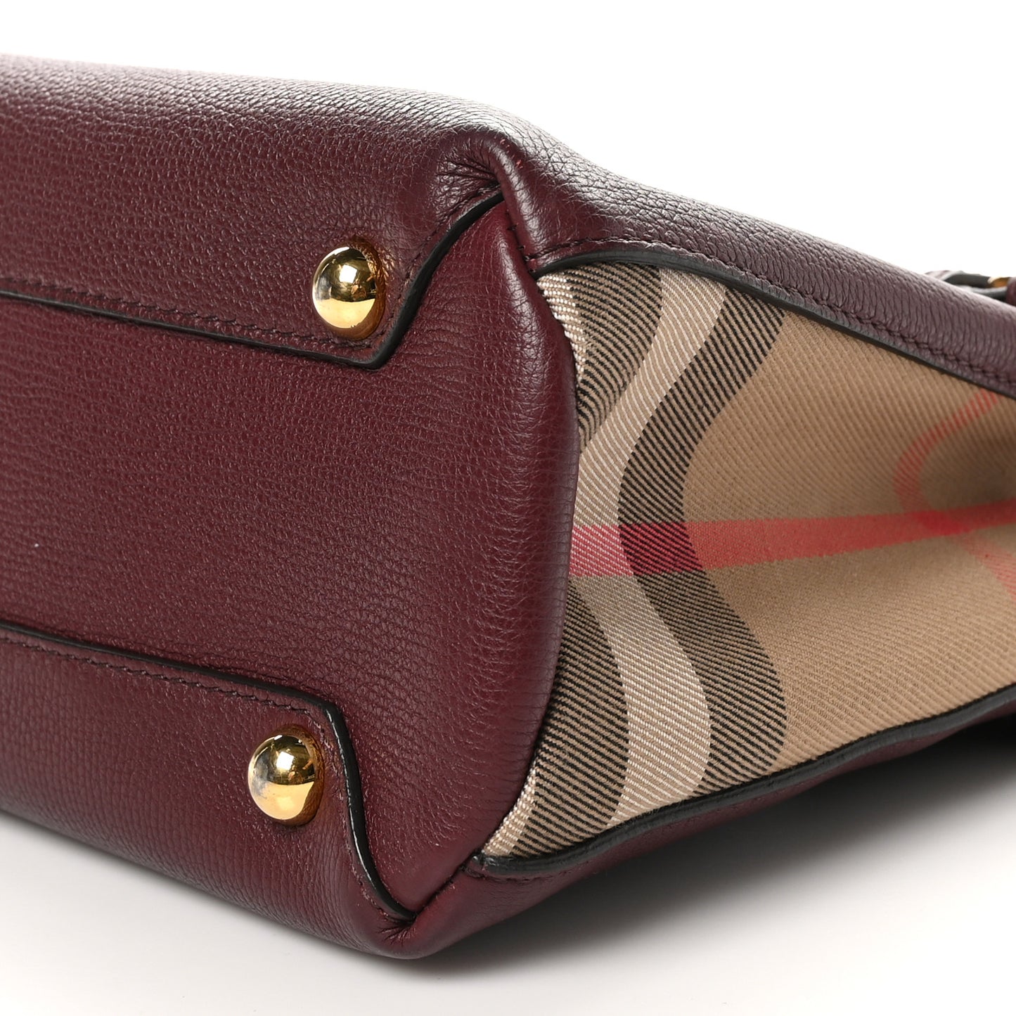 Derby Calfskin House Check Small Bi-Color Mahogany Red