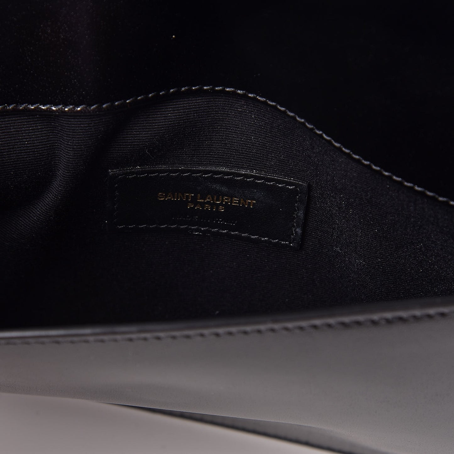 Smooth Shiny Calfskin Monogram Uptown Pouch Black