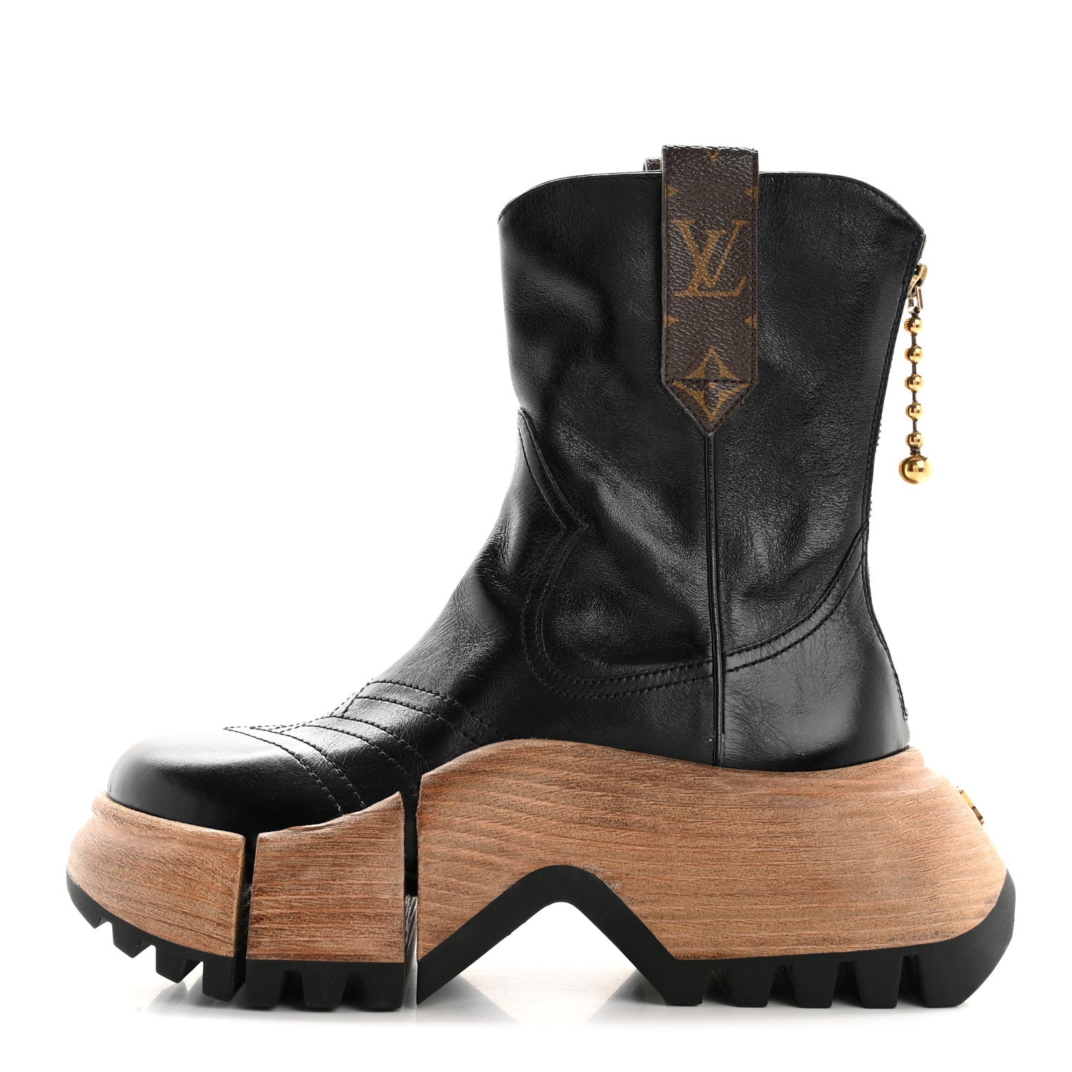 Louis Vuitton Patent Calfskin LV Zoom Platform Ankle Boots 38