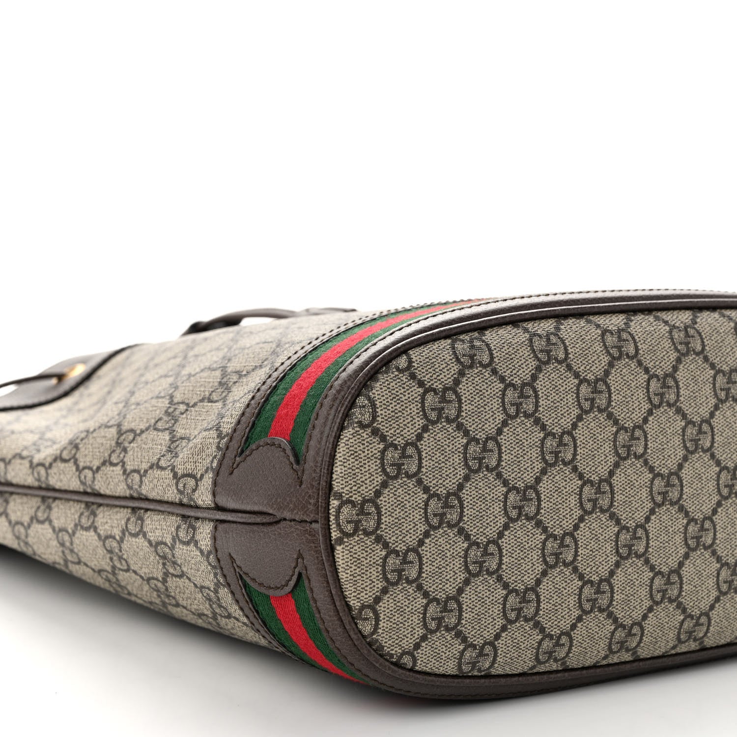 Gucci GG Supreme Monogram Web Ophidia Bucket Bag Brown 10 of 11