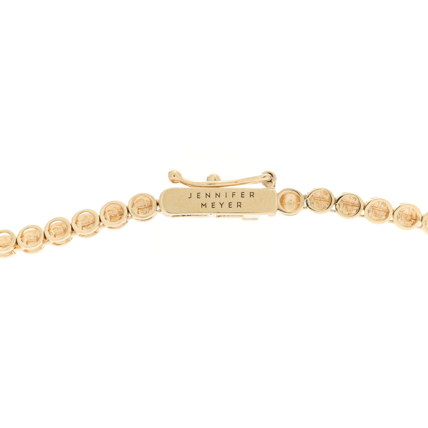18K Yellow Gold Diamond Mini Single Bezel Tennis Necklace