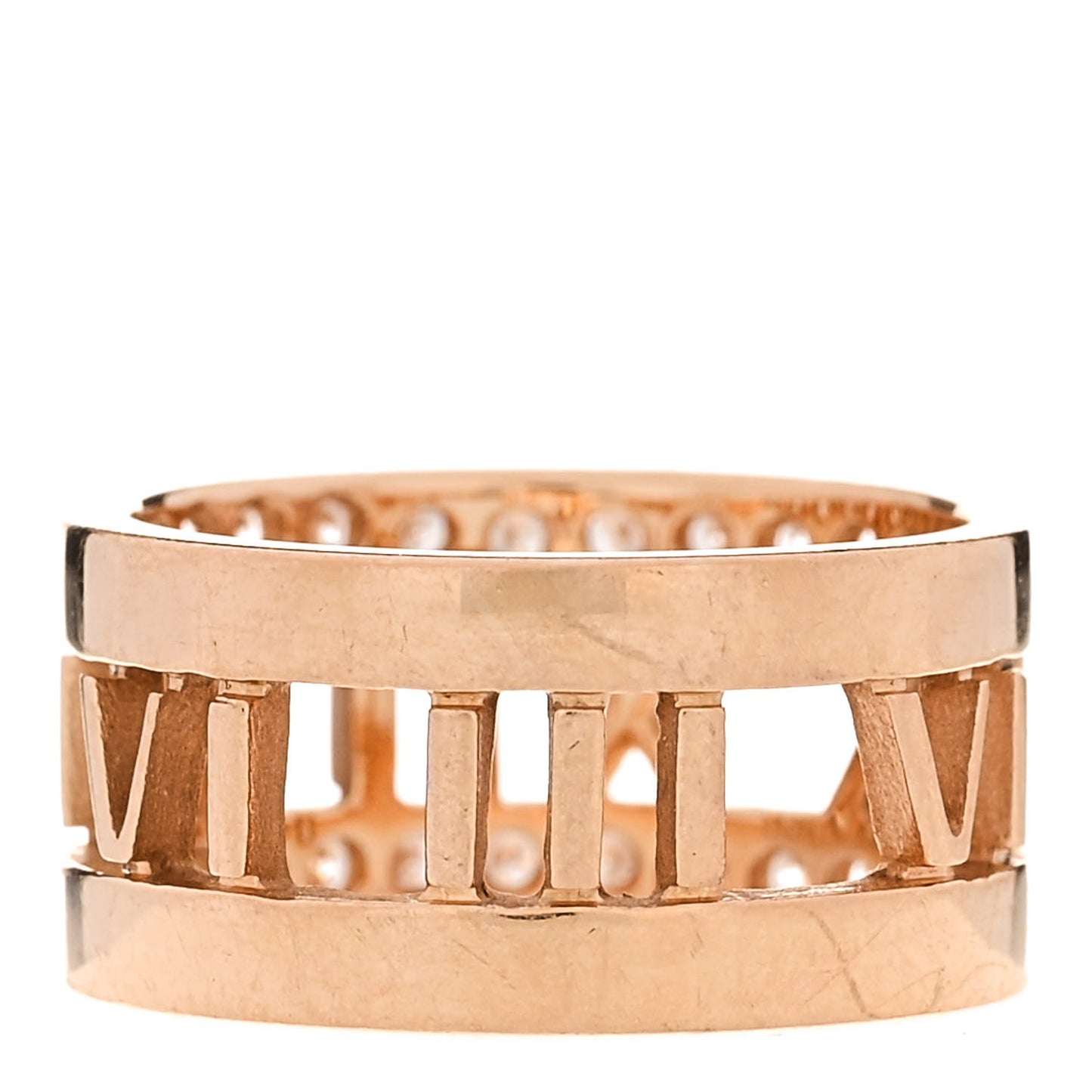 18K Rose Gold Diamond Wide Atlas Open Ring 49 4.75