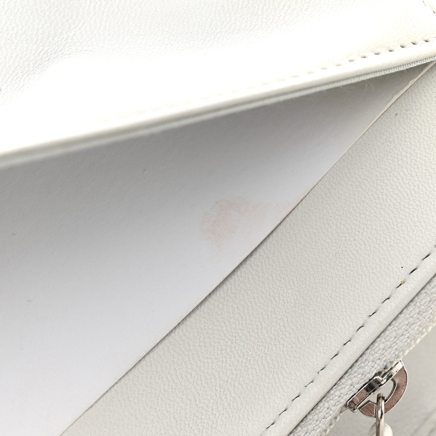 Metallic Galuchat Stingray Lambskin Boy Wallet On Chain WOC Silver