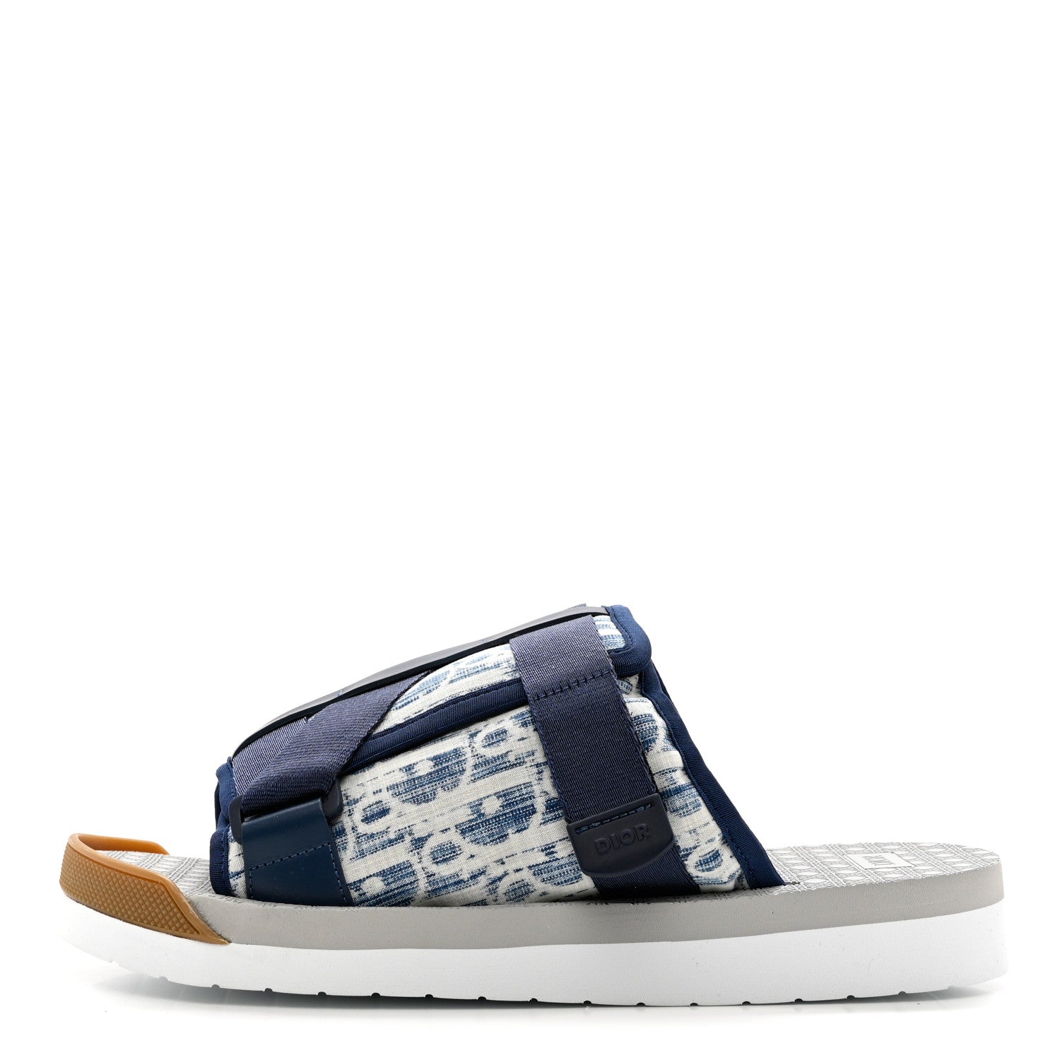 Christian Dior Oblique Jacquard Mens Alpha Sandals 42 Blue Denim