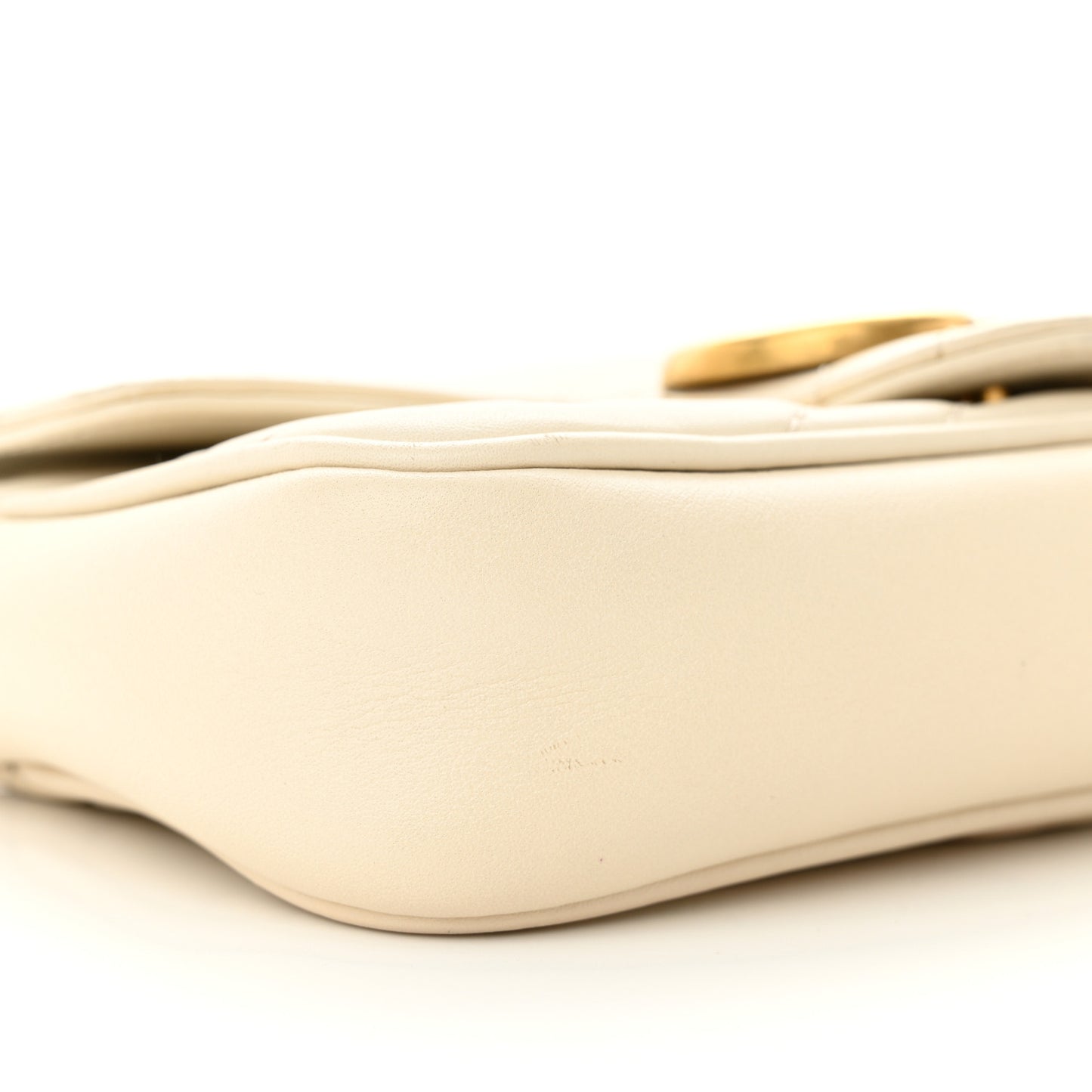 Calfskin Matelasse Super Mini GG Marmont Shoulder Bag White