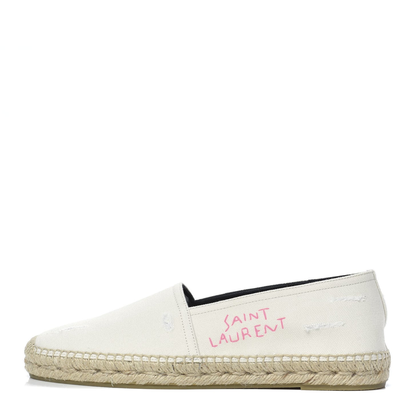 Canvas Elba Logo Embroidered Espadrilles 41.5 Panna