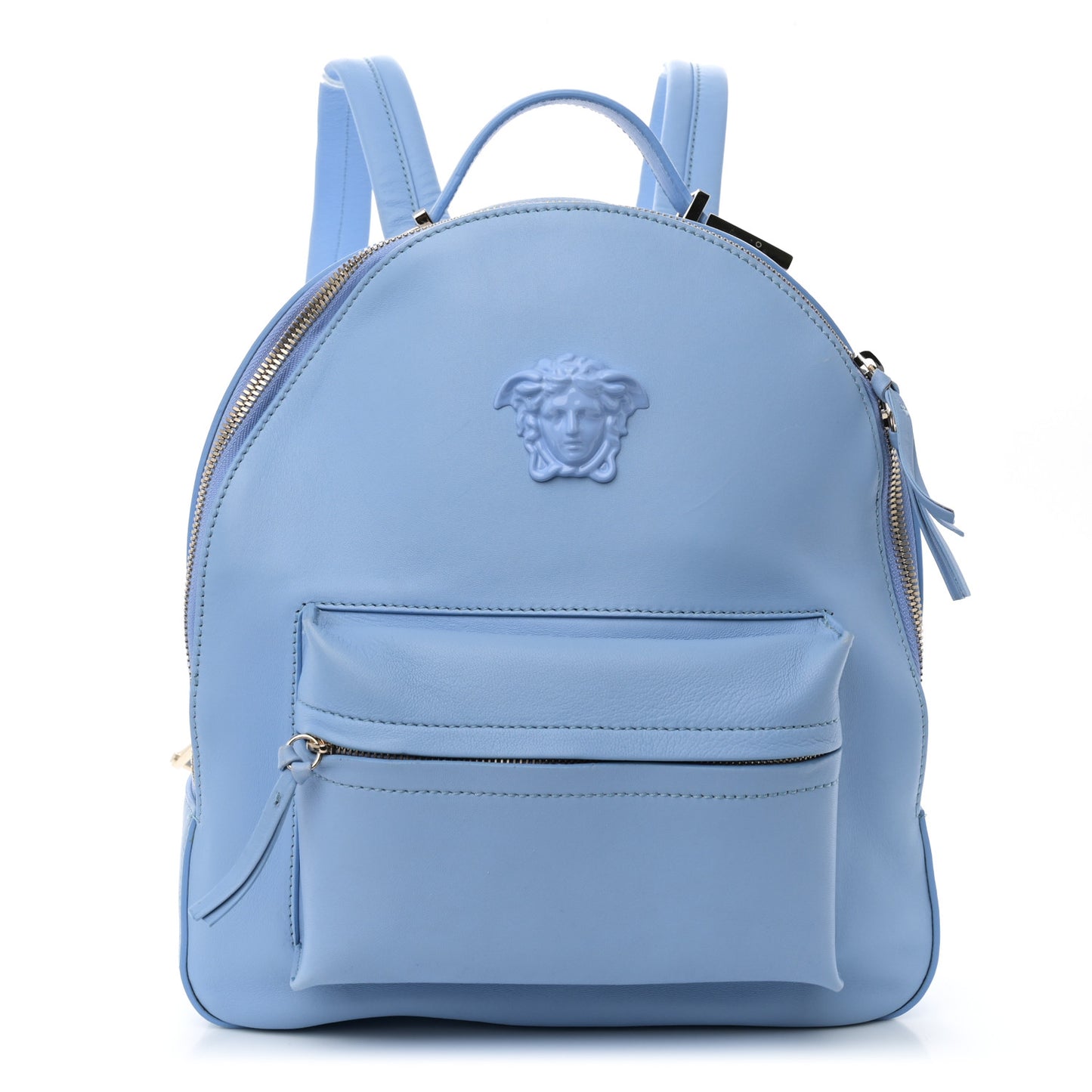 Calfskin Palazzo Medusa Backpack Blue