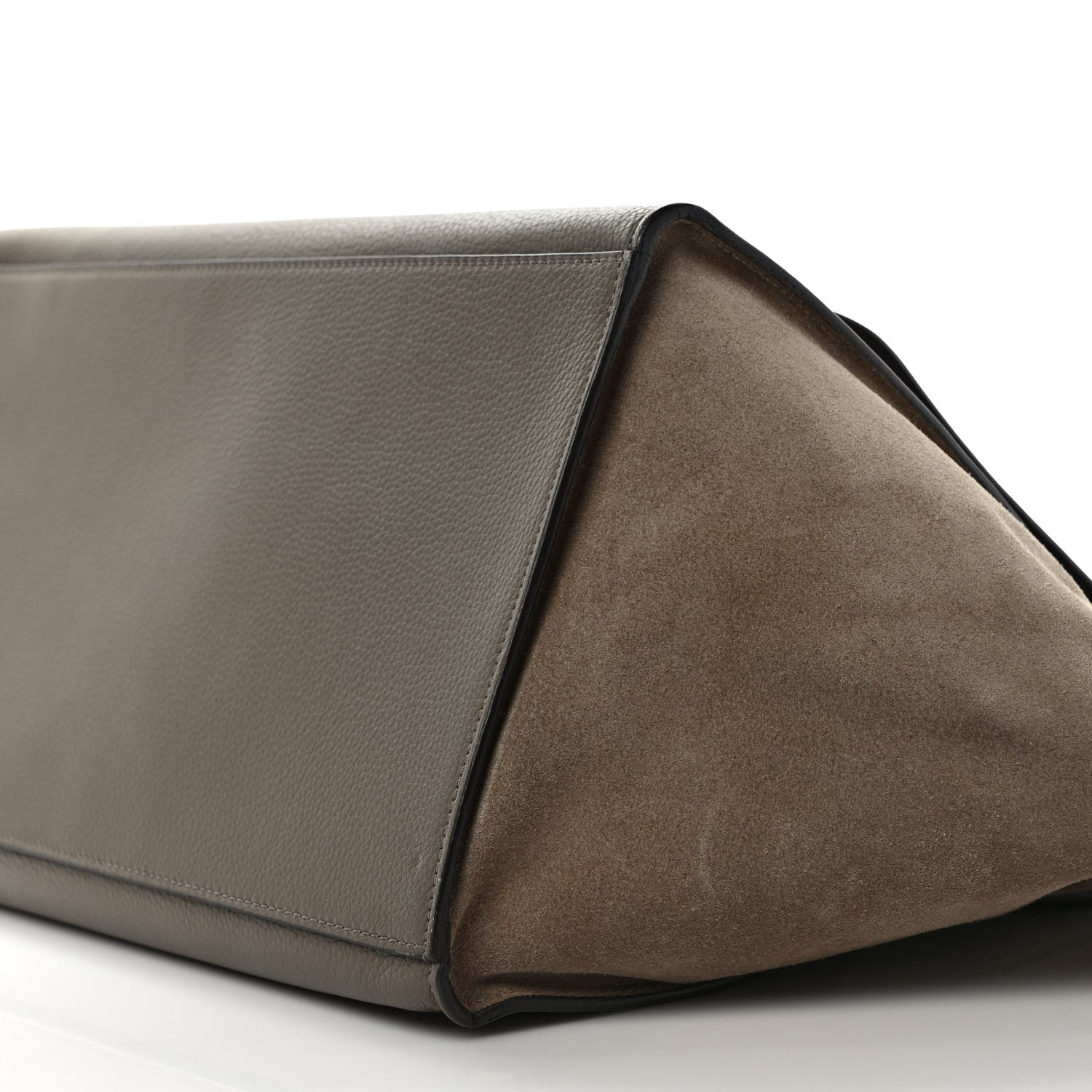 Celine Drummed Calfskin Suede Medium Trapeze Souris 7 of 7