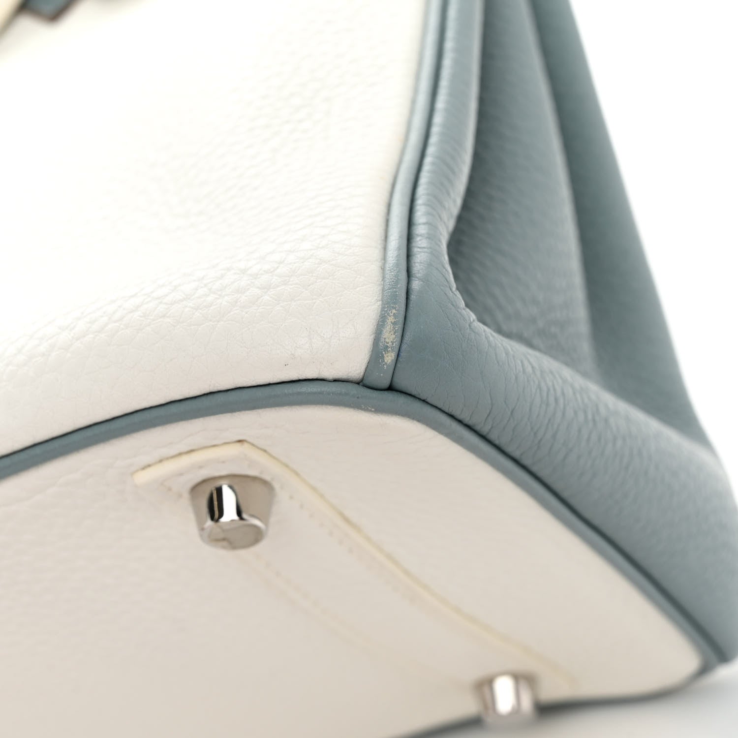 Hermes Togo Horseshoe Birkin 30 White Ciel 12 of 16