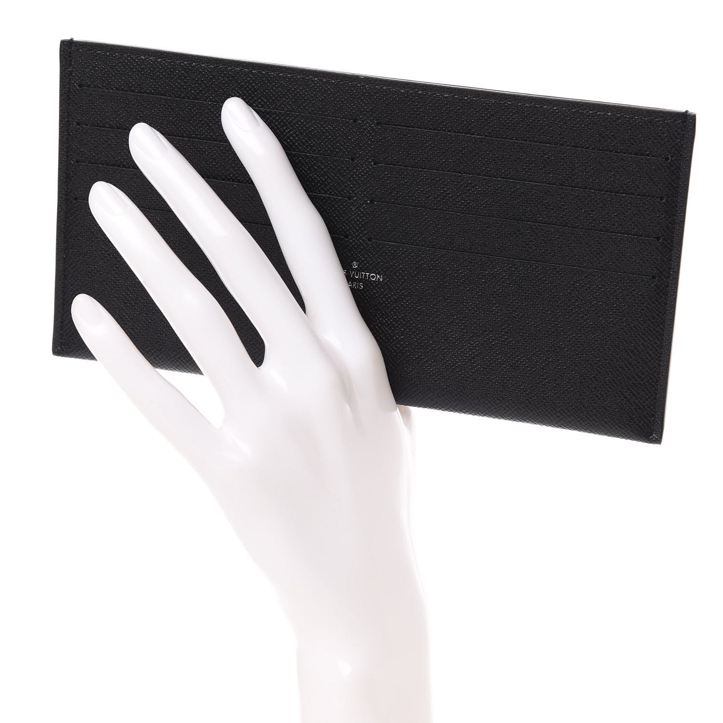 Calfskin Felicie Chain Wallet Card Holder Insert Black