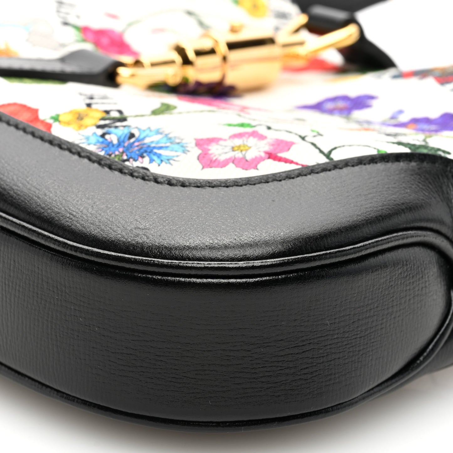 X BALENCIAGA Canvas Boarded Pluton Calfskin Flora Logo Print Small Jackie 1961 Hobo White Multicolor Black