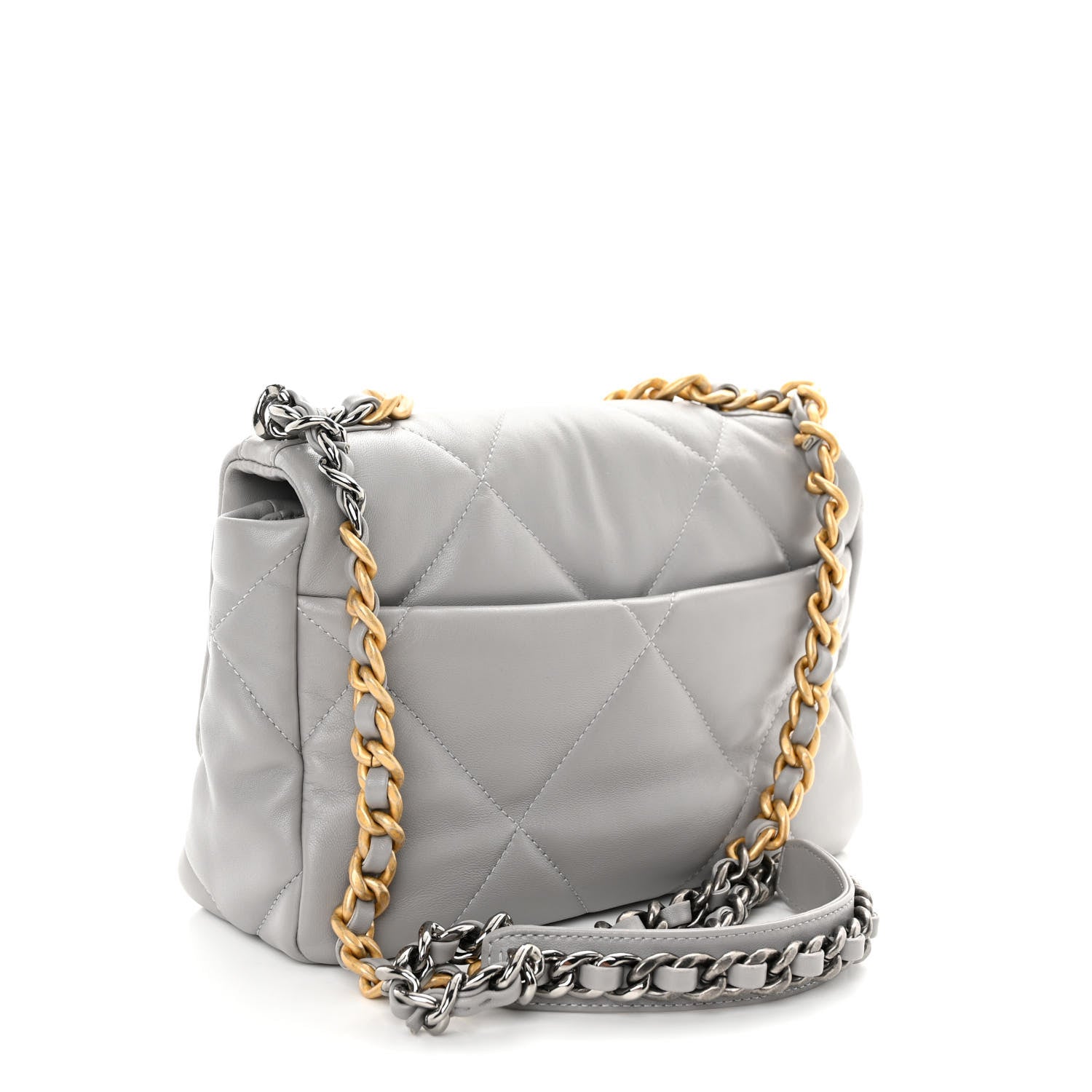 Chanel Lambskin Quilted Medium Chanel 19 Flap Grey 3 of 10