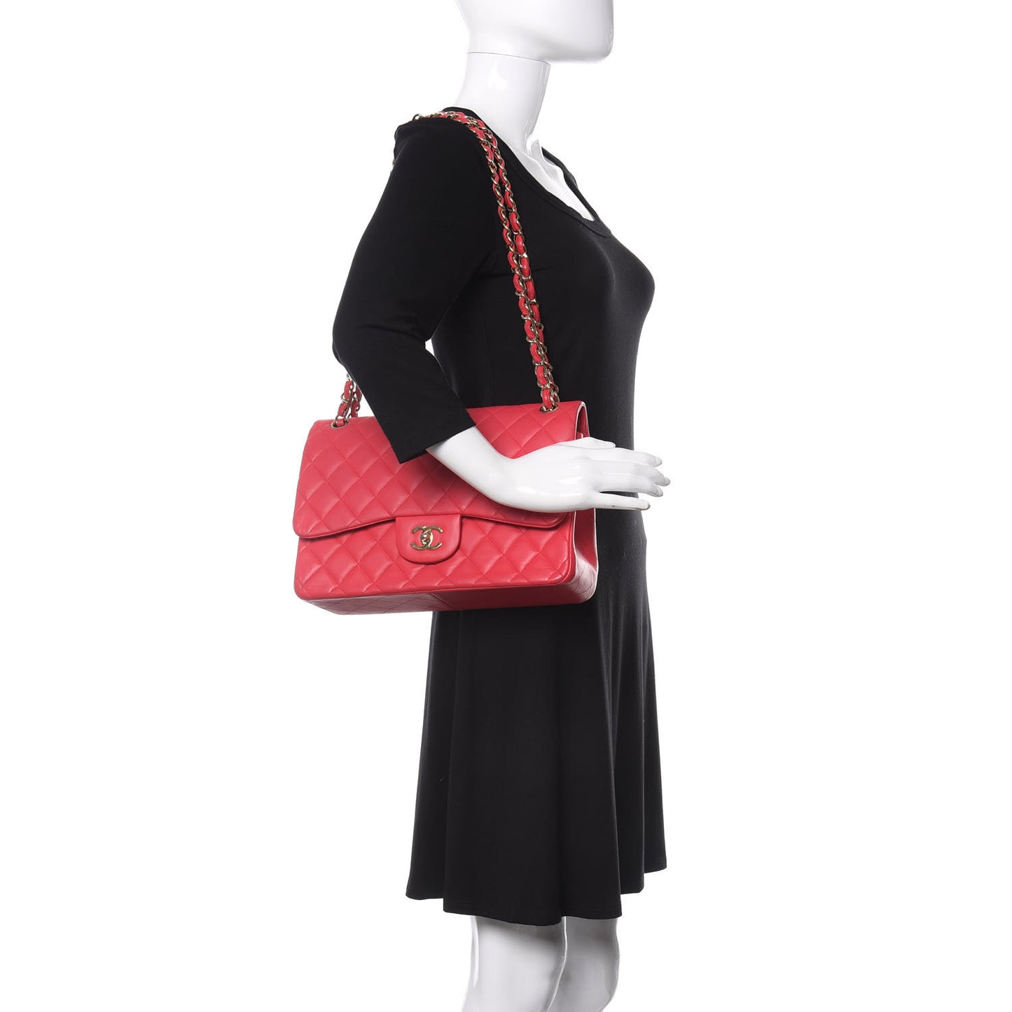 Lambskin Quilted Jumbo Double Flap Pink