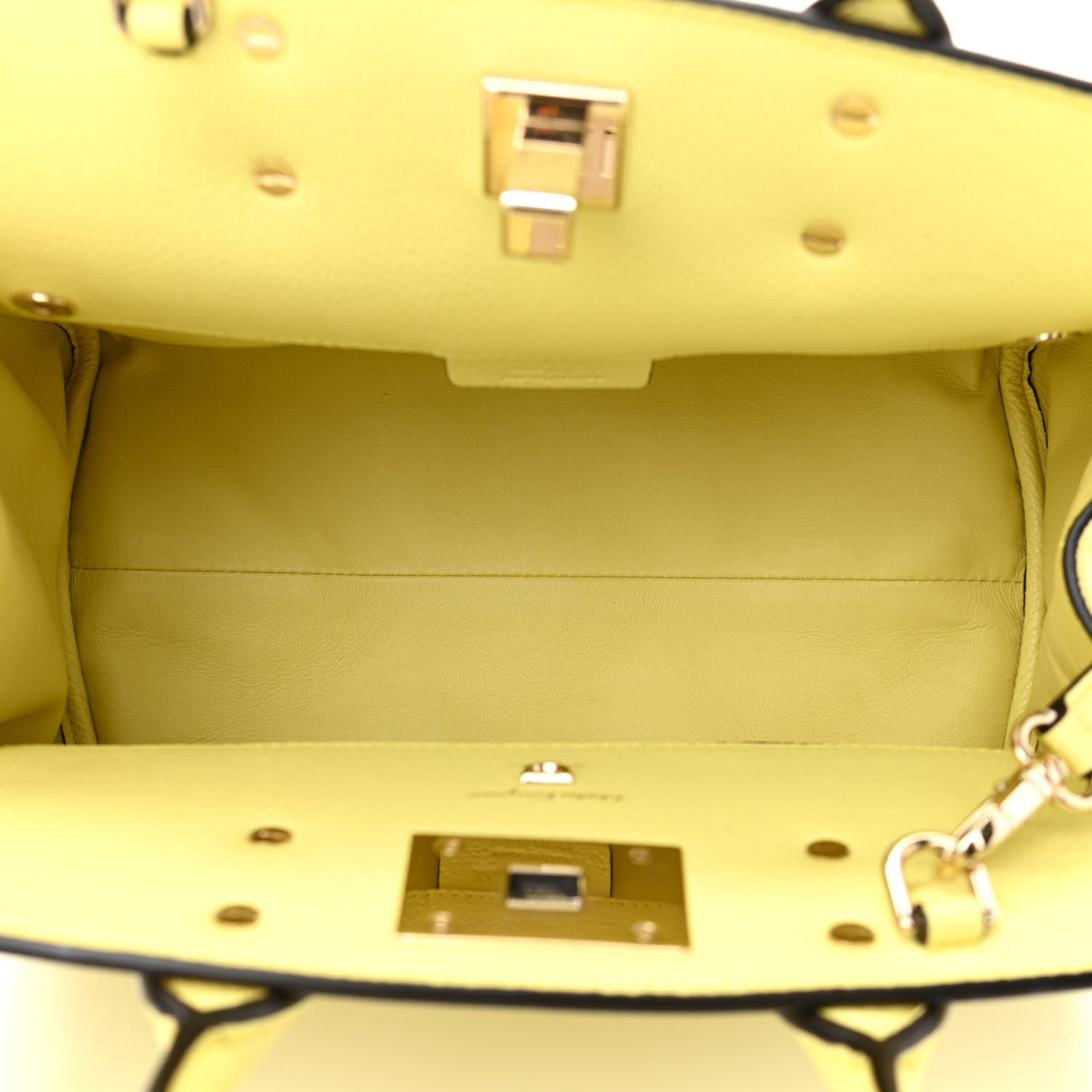 Salvatore Ferragamo Calfskin The Studio Bag Yellow 6 of 15