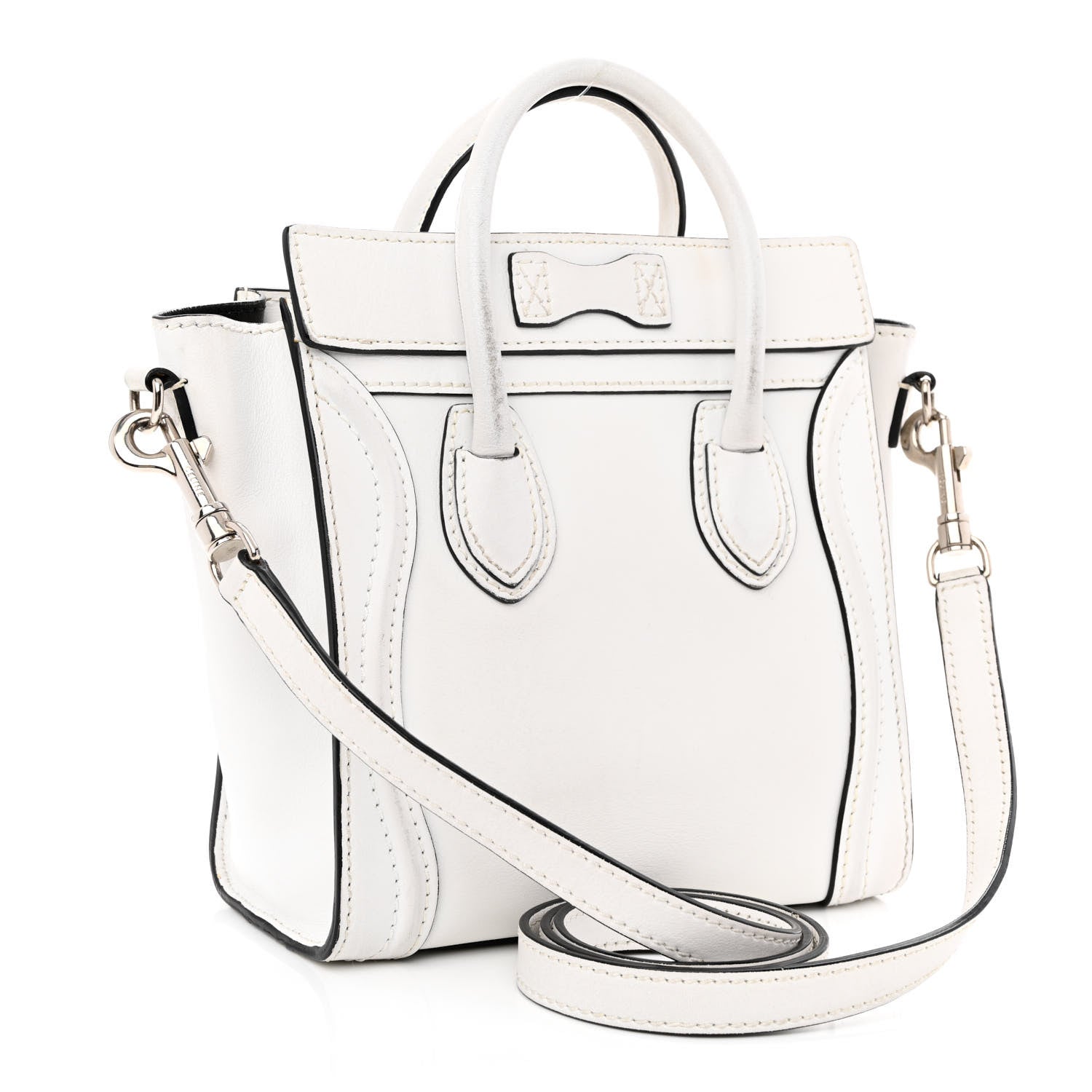 Celine Smooth Calfskin Nano Luggage White 3 of 13