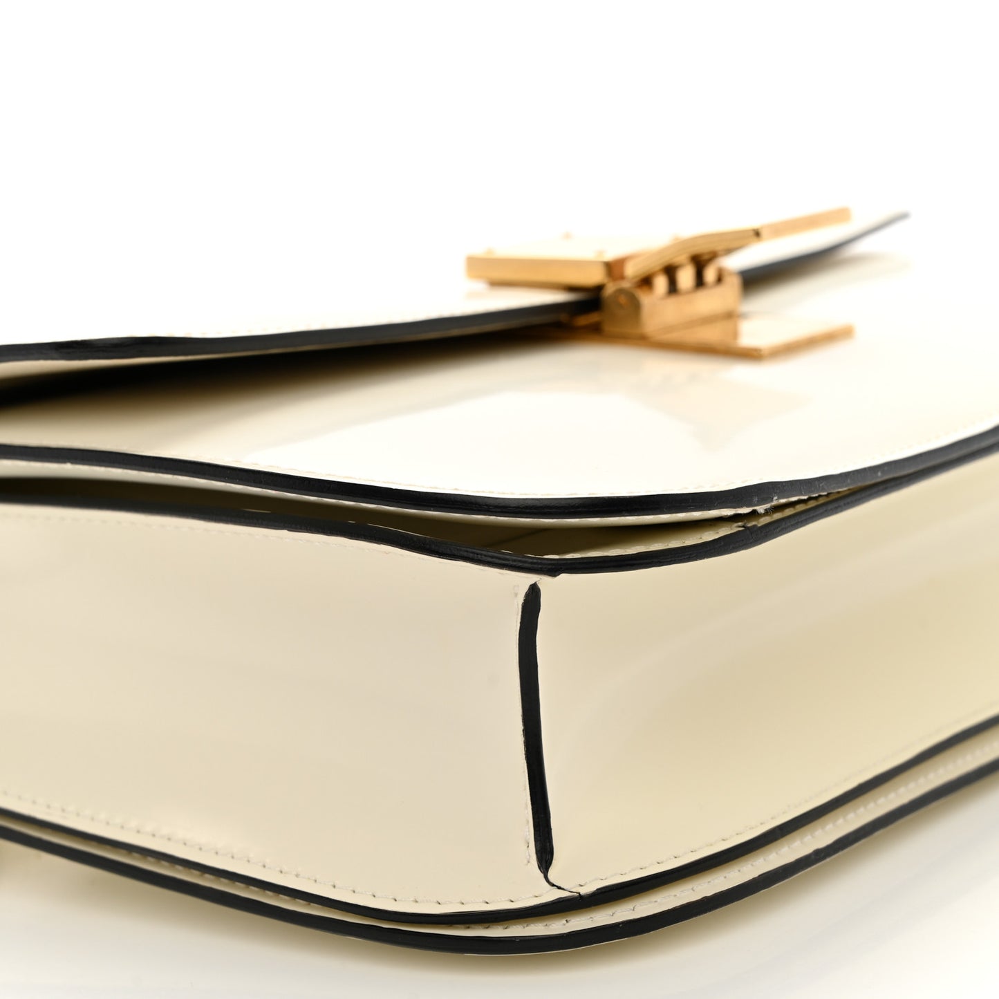 Spazzolato Calfskin Medium Classic Box Flap Bag White
