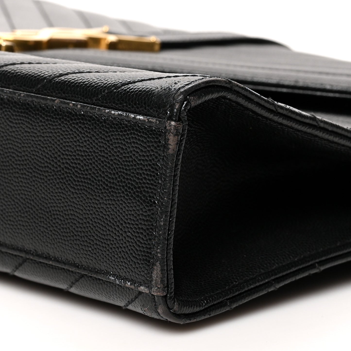 Grain De Poudre Matelasse Chevron Large Monogram Satchel Black