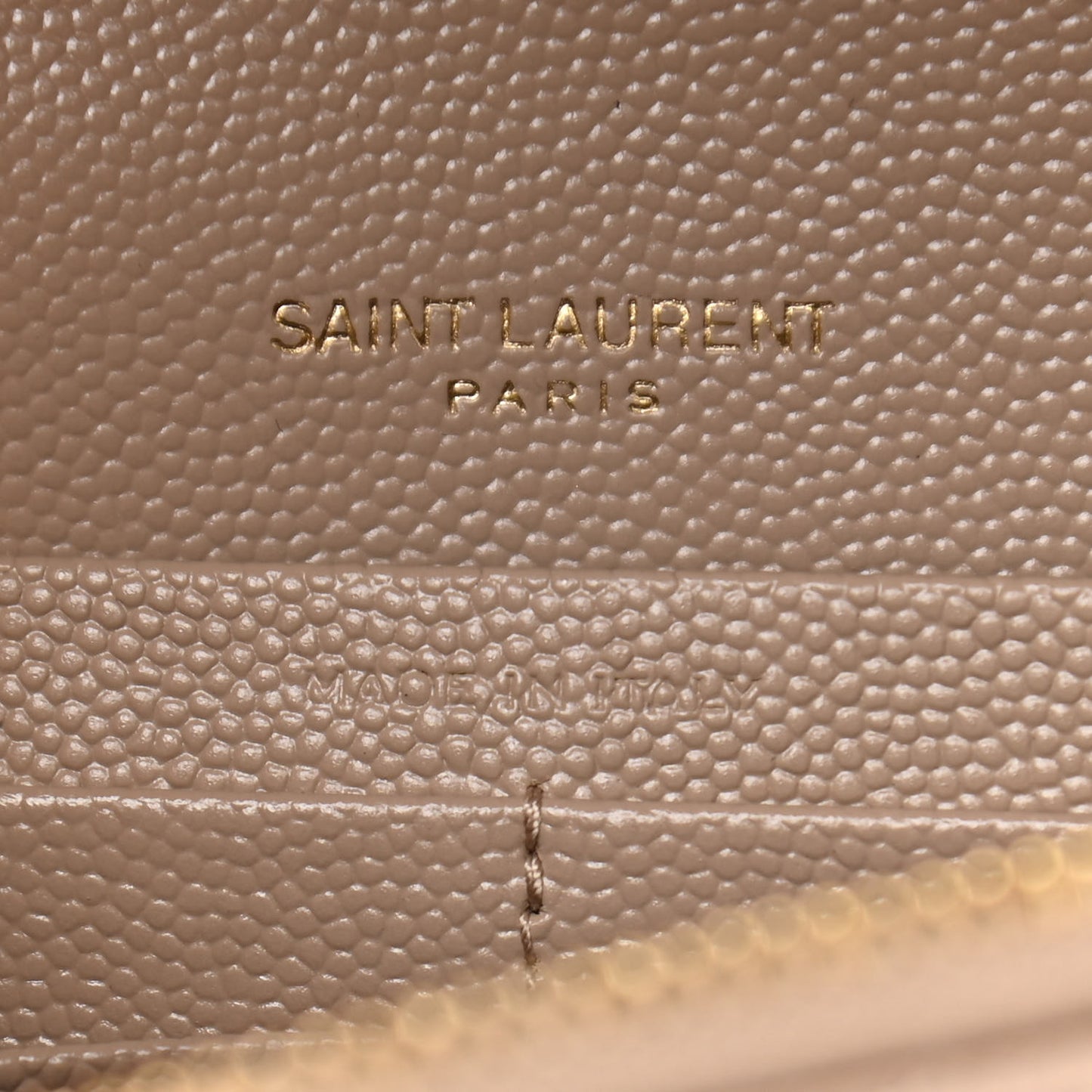 Grain De Poudre Matelasse Chevron Monogram Envelope Chain Wallet Dark Latte