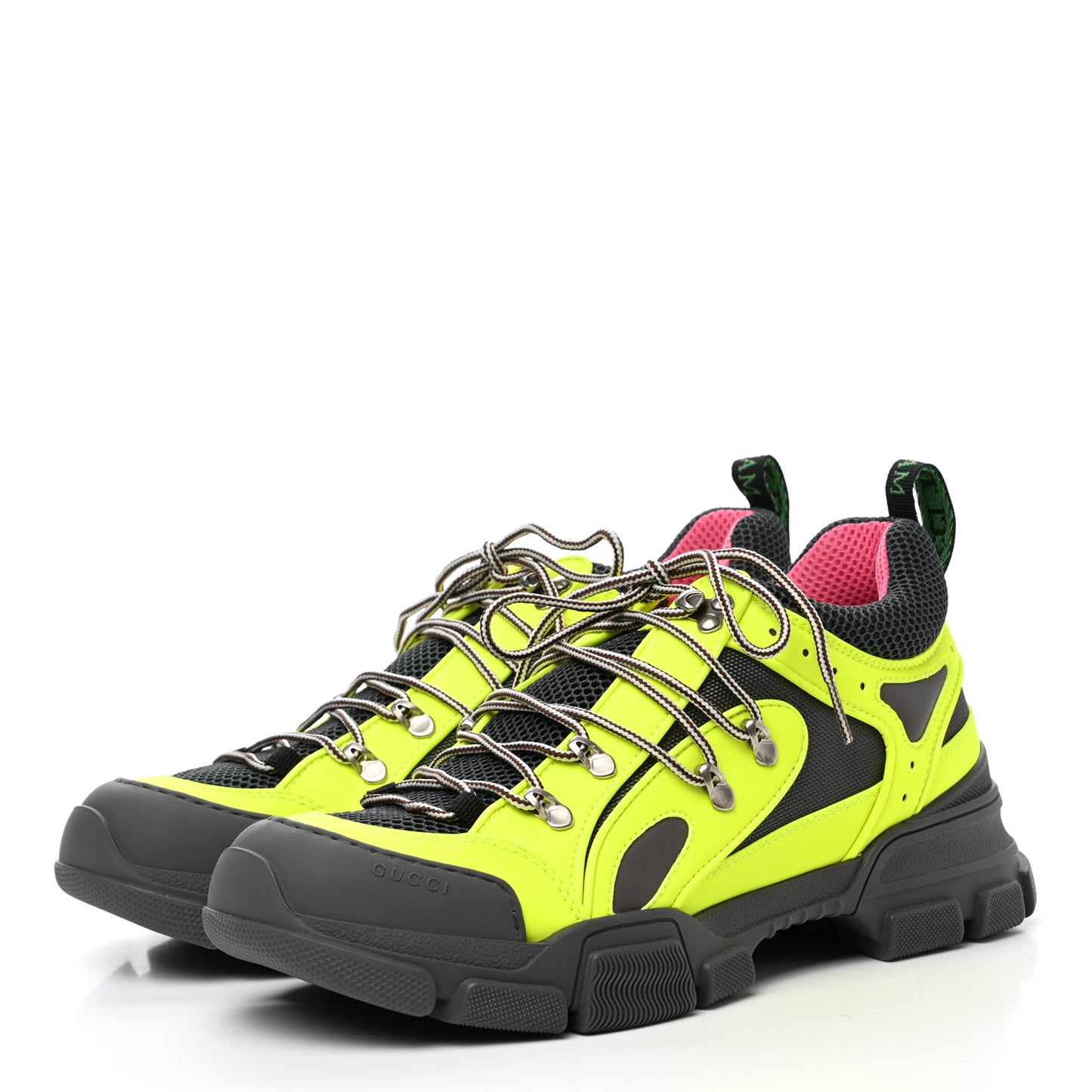 X SEGA Mesh Technical Canvas Calfskin Reflective Mens Flashtrek Sneakers 9 Neon Yellow Lotus
