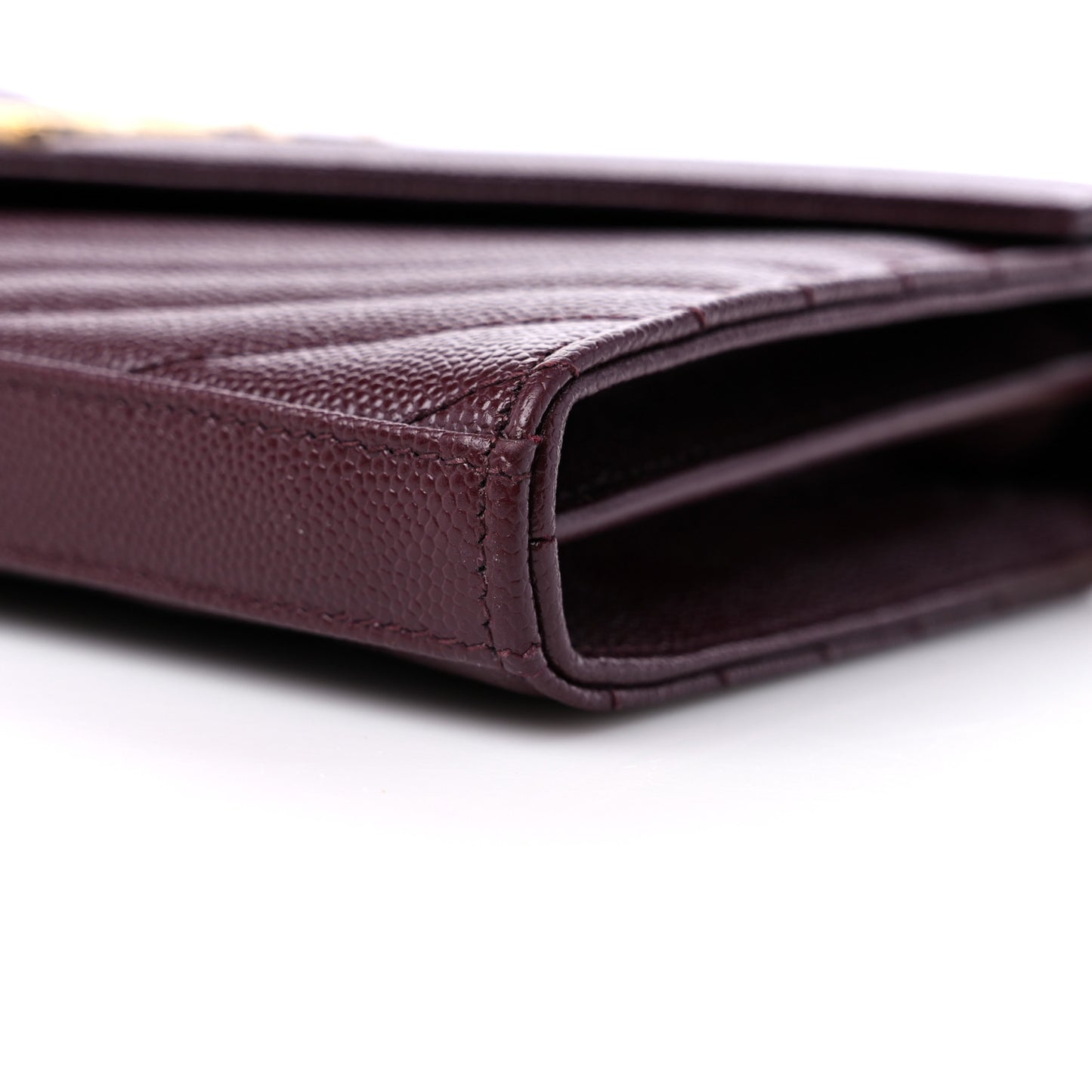 Grain De Poudre Matelasse Chevron Monogram Chain Wallet Rouge Legion