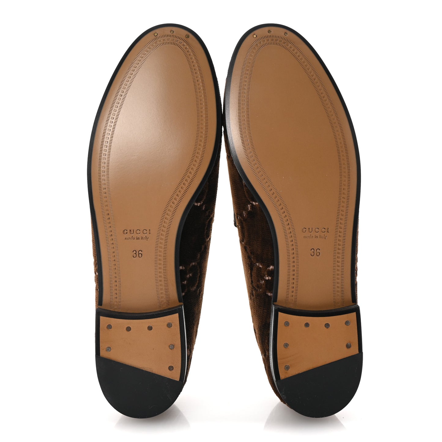 Velvet GG Monogram Horsebit Womens Jordaan Loafers 36 Brown Black