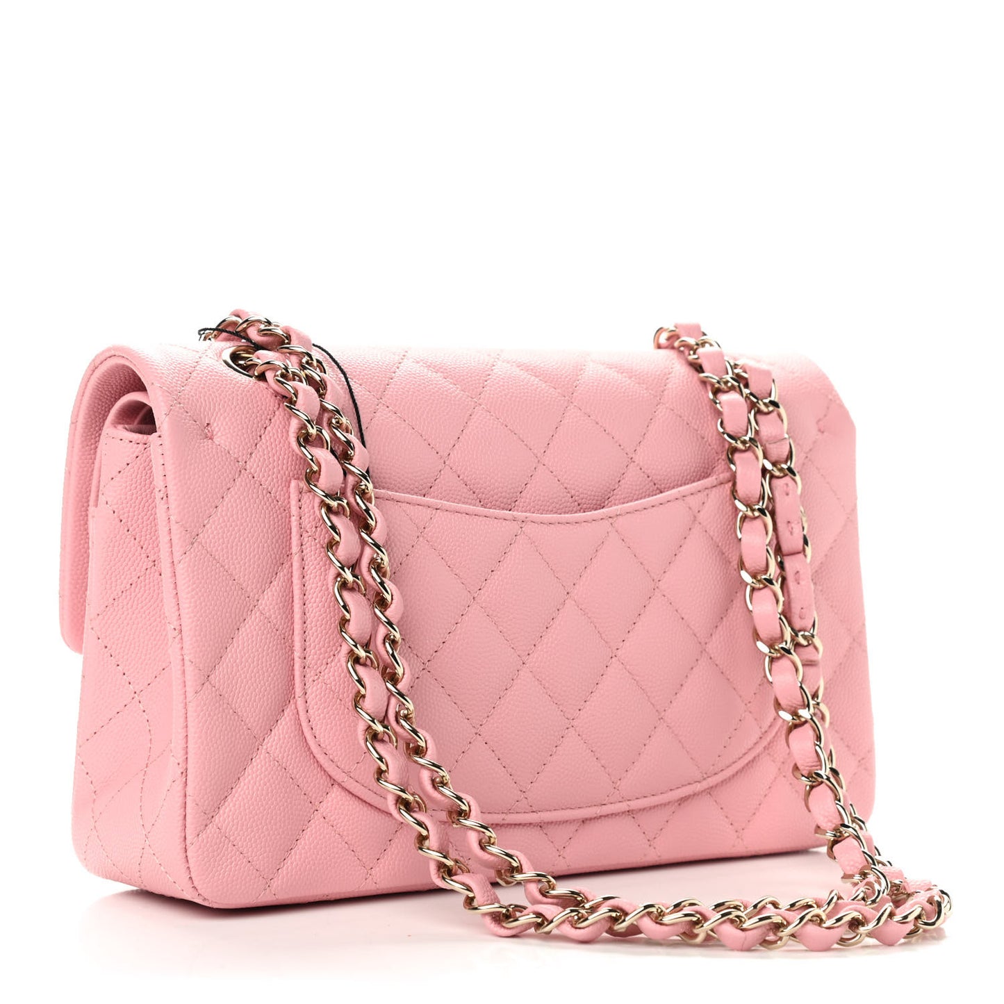 Caviar Quilted Small Double Flap Pink